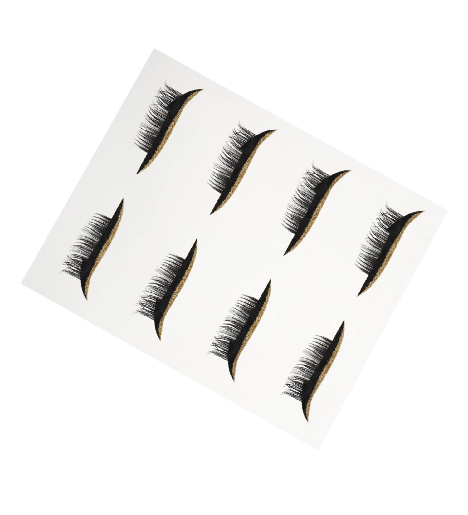 FOYTOKI 4 Pairs adhesive eyeliner tape adhesive eye line strip eyeliner eyelash sticker plastic 1 count (Pack of 1) Gloden - Buy Online on GoSupps.com