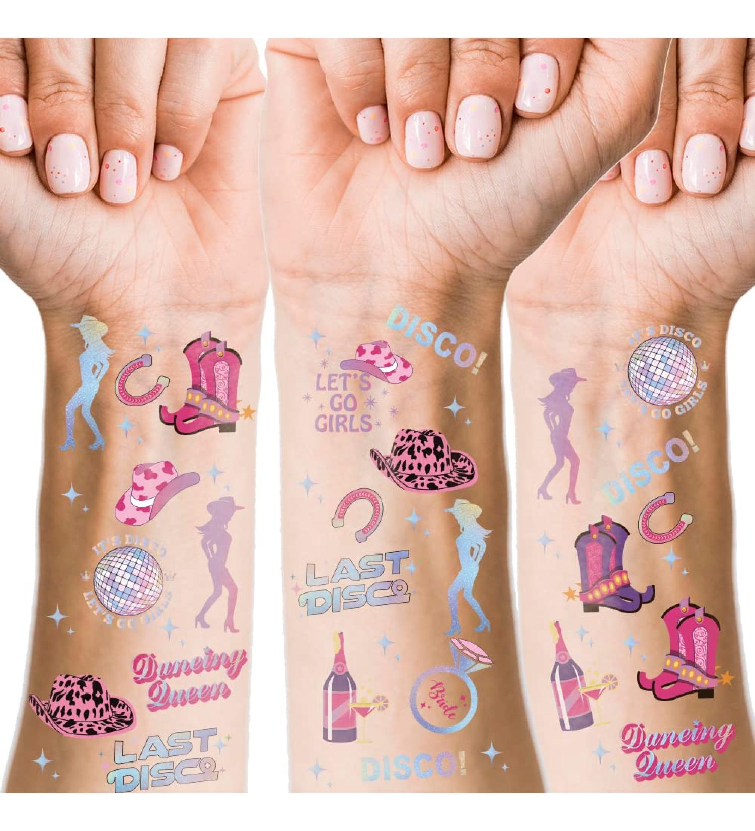 Crazy Night Last Rodeo Bachelorette Temporary Tattoos - 57 Glitter Styles | Cowgirl Party Decoration & Bridesmaid Gift - Buy Online on GoSupps.com