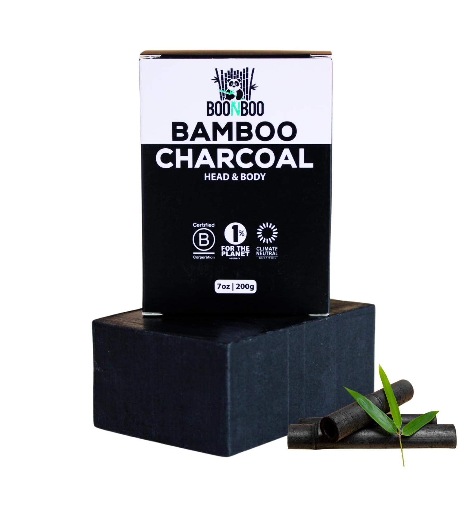 Bamboo Charcoal Body Soap | 7oz African Black Bar | Natural Skincare for All Skin Types - Eco-Friendly & Vegan - Buy Online on GoSupps.com