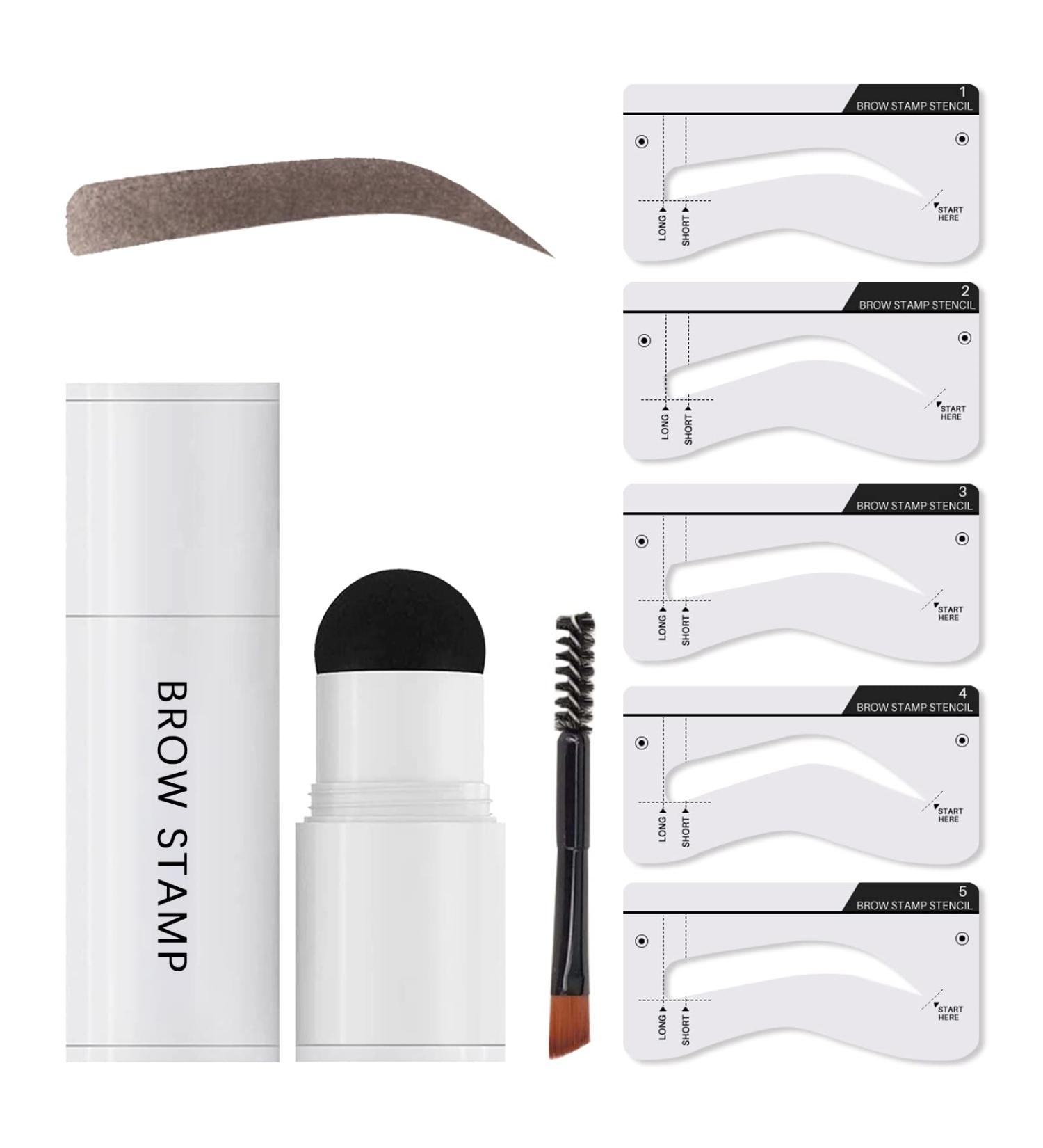 Eyebrow Stamp Stencil Kit - Waterproof Long-Lasting Perfect Brow Shaping (Dark Brown) - International Shipping Available - Buy Online on GoSupps.com