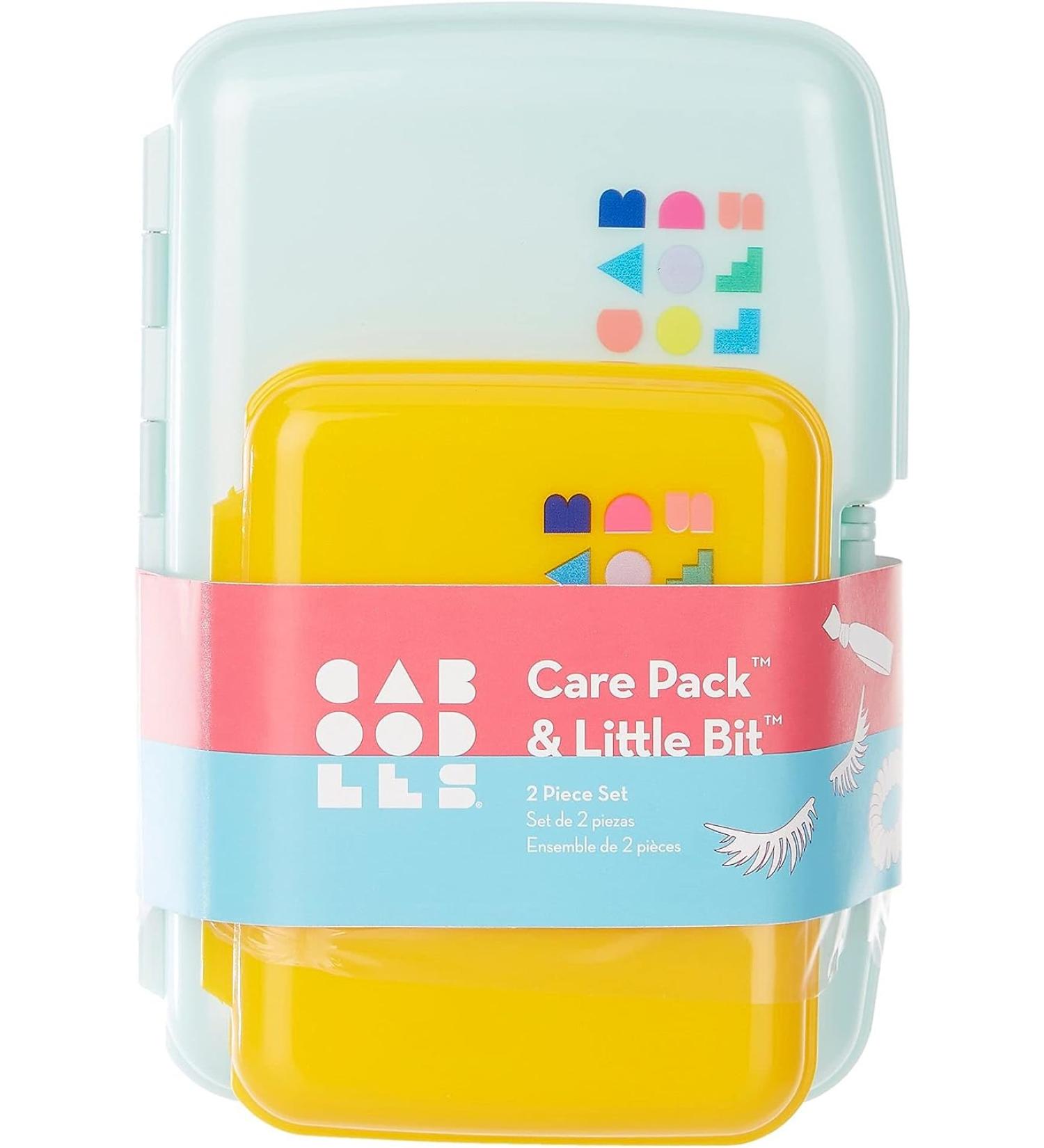 Caboodles Care Pack and Lil Bit Set - Mini Cosmetic Storage for Purse | Mint Green/Mustard Yellow (CAB53848A) - Buy Online on GoSupps.com