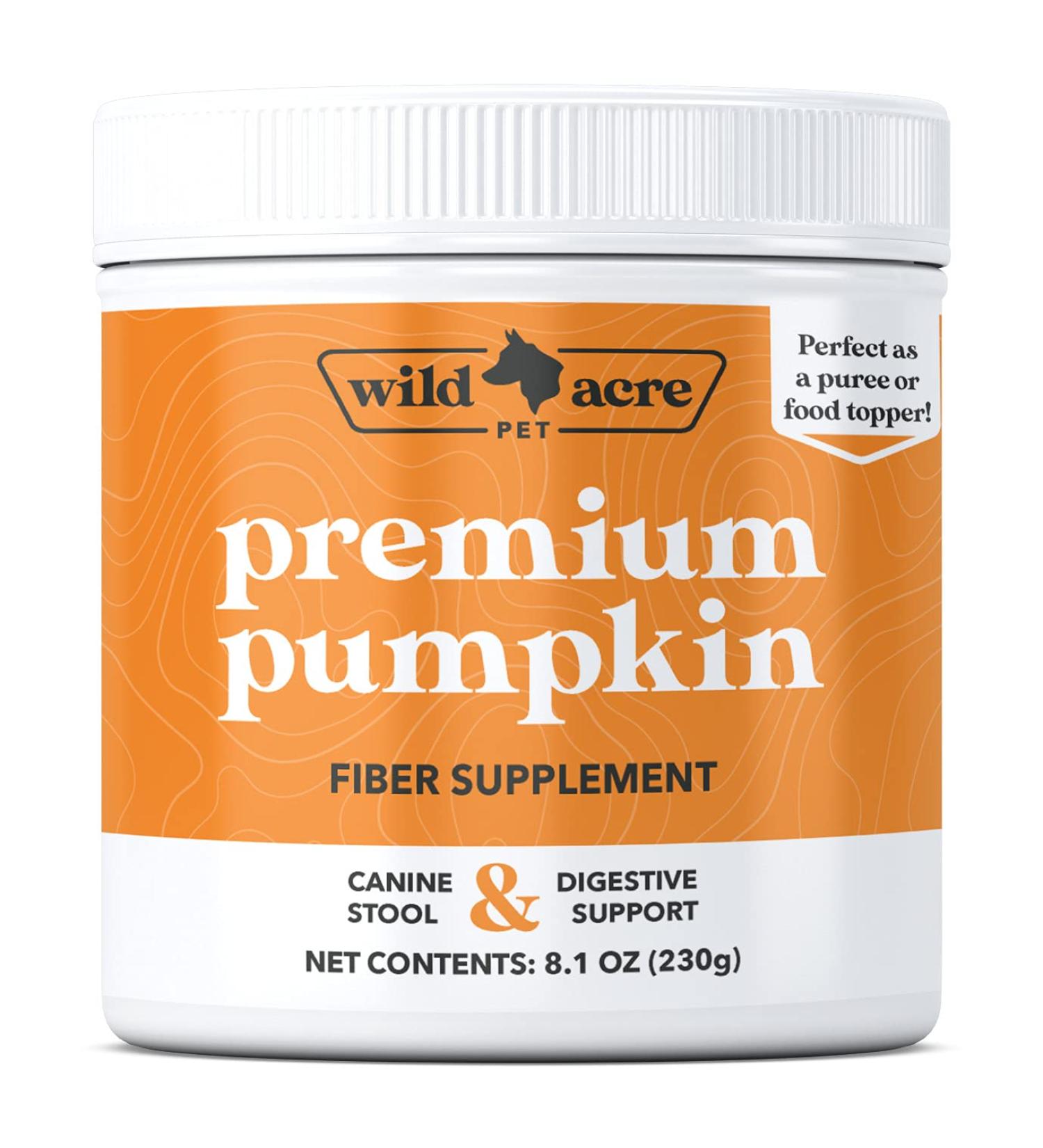 Wild Acre Pumpkin Powder for Dogs - No More Diarrhea or Scoots - Digestive Puree Treat or Food Topper - Fiber Supplement for Dogs with Prebiotics Pumpkin for Dogs- 8oz or 16oz 8.1 oz - Buy Online on GoSupps.com
