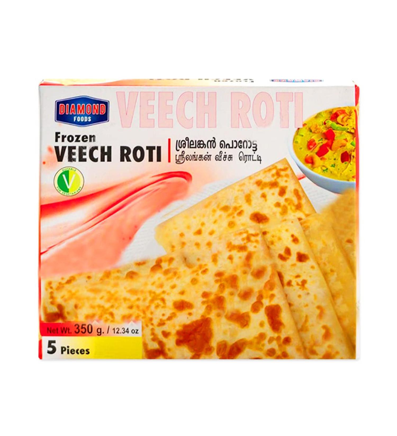 Diamond Veechu Roti | Veechu Parotta |5Pcs| 350G | 100% Fresh | Indian Origin (Buy 1 Get 1)