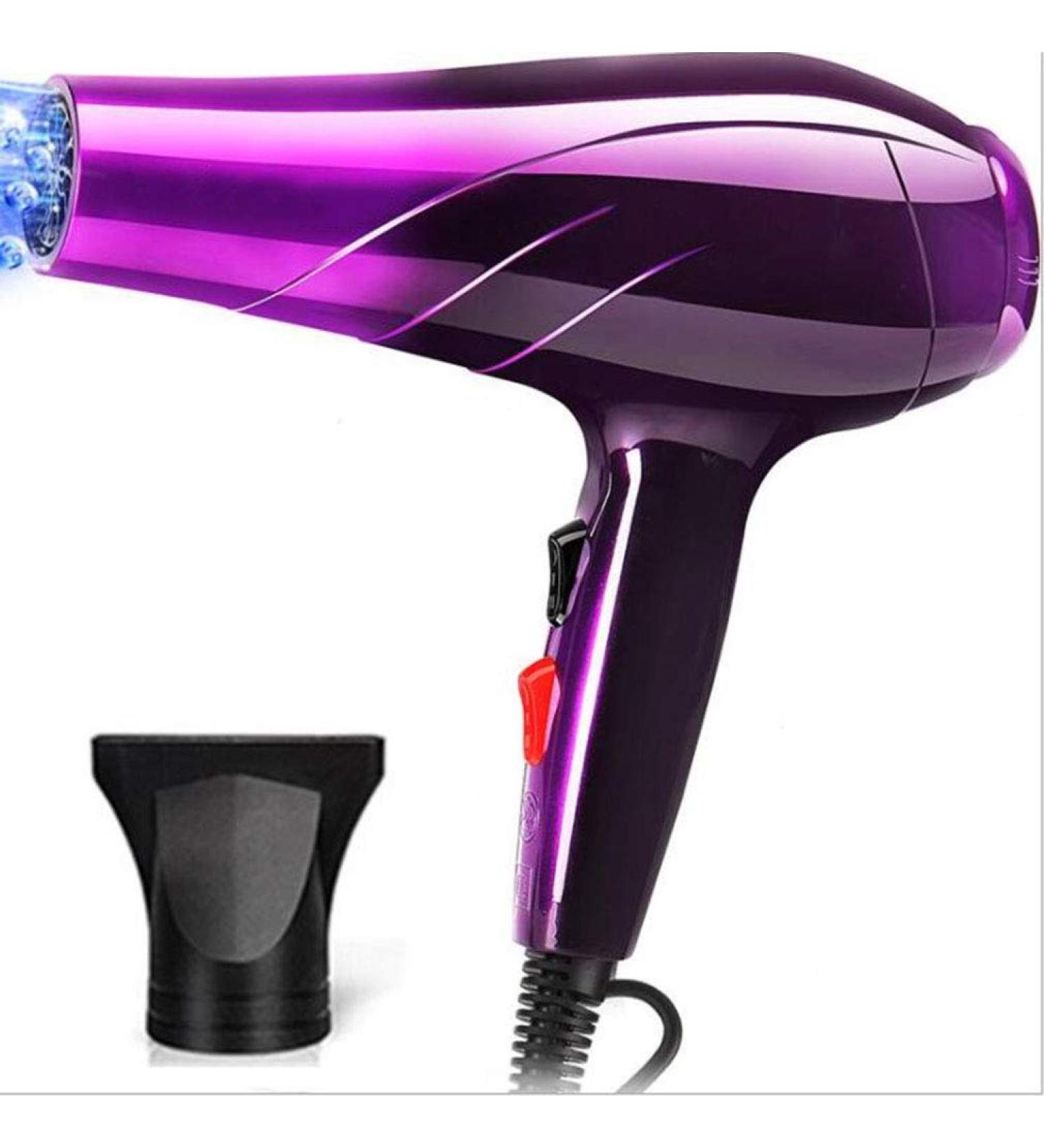Hair Dryer Professional Ionic Hairdryer 1800W Home Fast Drying Blow Dryers 3 Heat 2 Speed Settings Low Noise DC Motor with Nozzle for Household Student Dormitory Purple Small Gift - Buy Online on GoSupps.com
