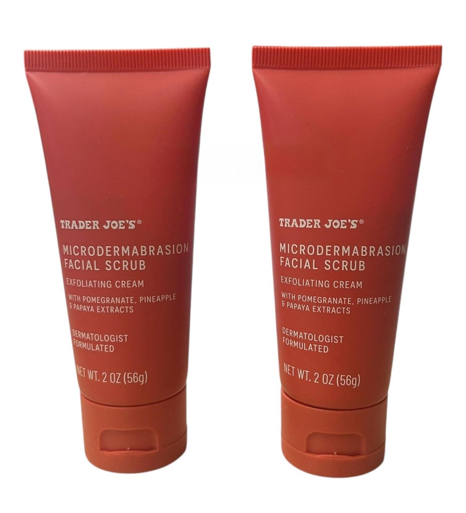 2-Pack Trader Joe's Microdermabrasion Facial Scrub Exfoliating Cream with Pomegranate Pineapple & Papaya Extracts Dermatologist Formulated 2 oz - Buy Online on GoSupps.com