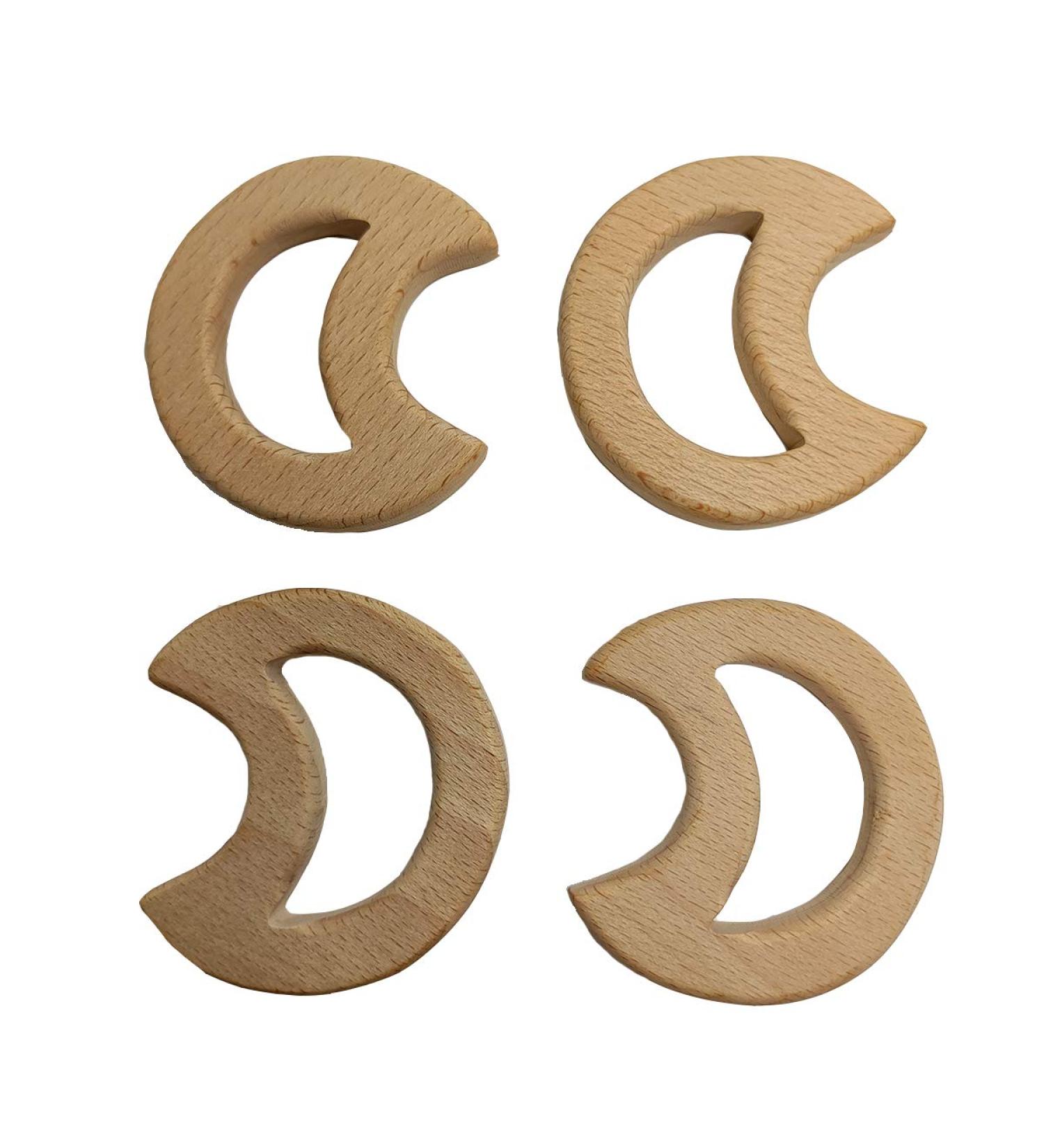 Wood Moon Pendant Set - 5pcs Handmade Natural Beech Wooden Animal Shapes for DIY Necklace - Buy Online on GoSupps.com