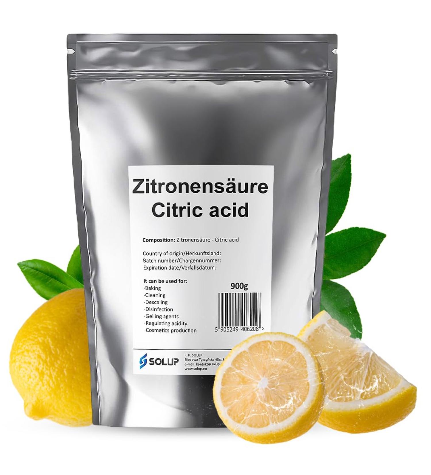 Buy SOLUP Citric Acid Powder 900g - Food Grade & Pure for Cooking & Natural Cleaning Descaler - Buy Online on GoSupps.com
