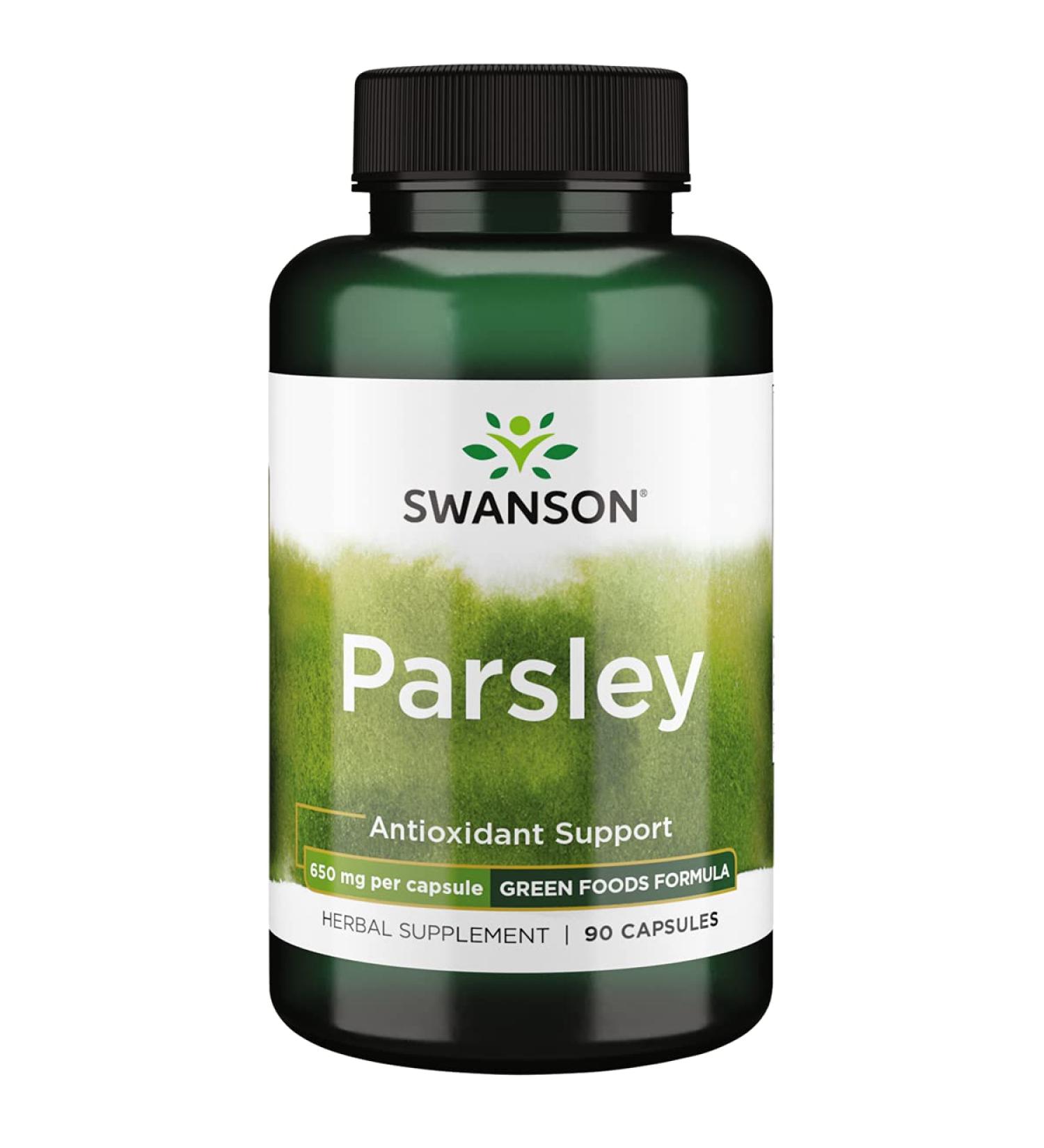 Swanson Parsley 650mg 90 Capsules - Natural Herbal Supplement - Buy Online on GoSupps.com
