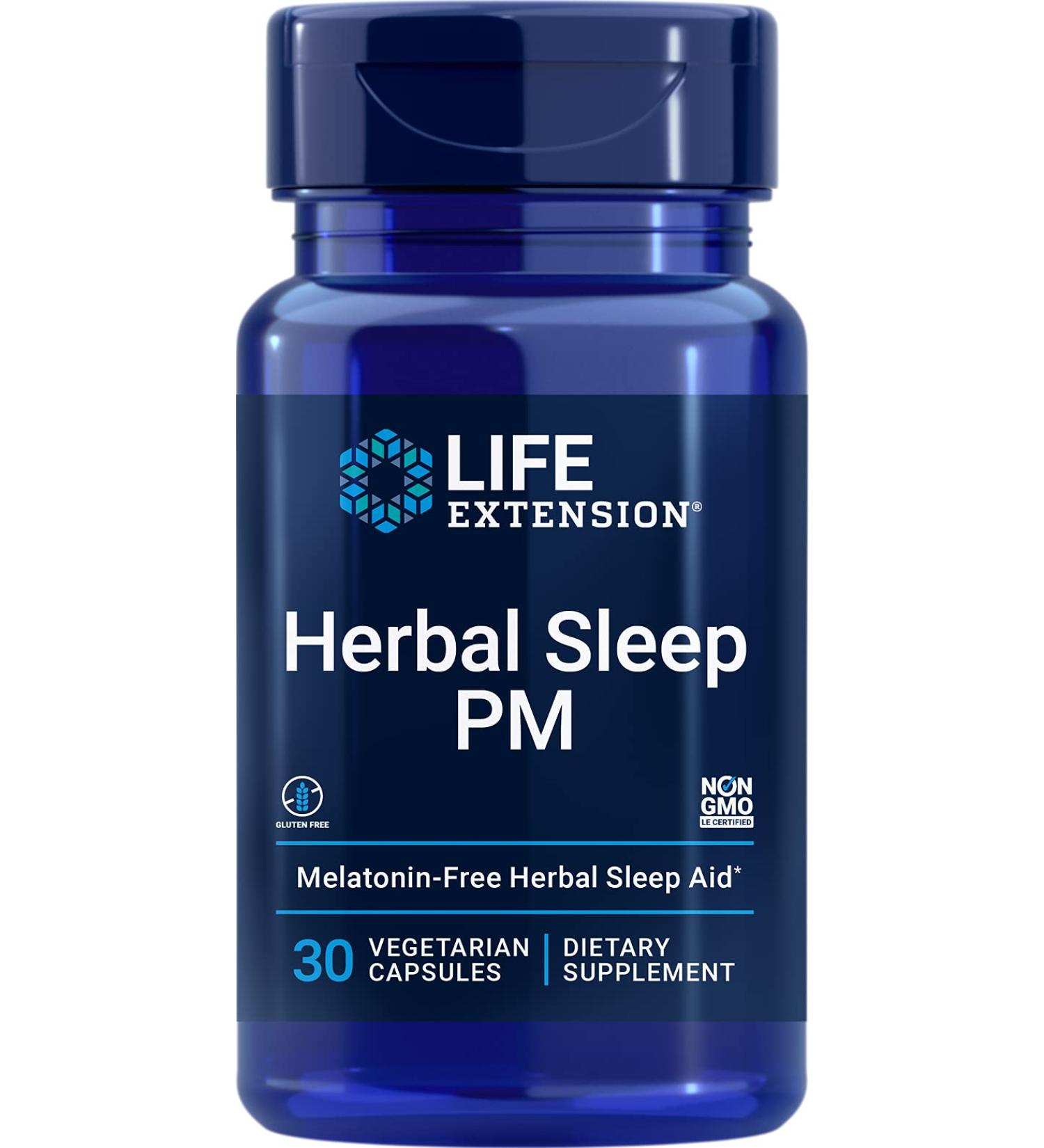 Life Extension Herbal Sleep PM - 30 Vegetarian Capsules for Restful Sleep - Buy Online on GoSupps.com