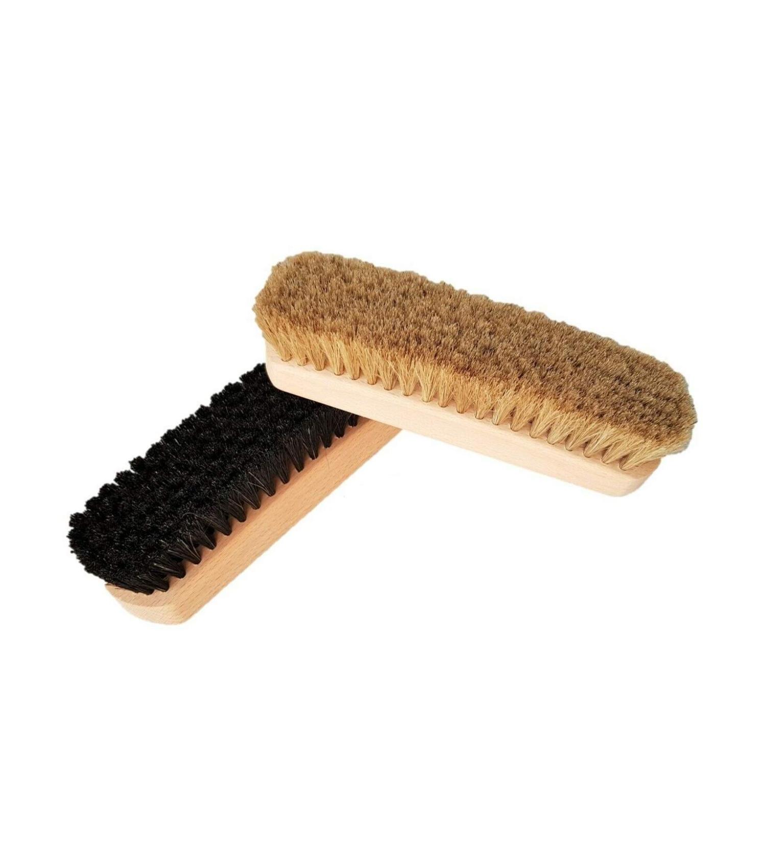 Invero 2 Piece Traditional Boot Shoe Brush Set - Wooden Handles for Leather Cleaning and Buffing - Buy Online on GoSupps.com
