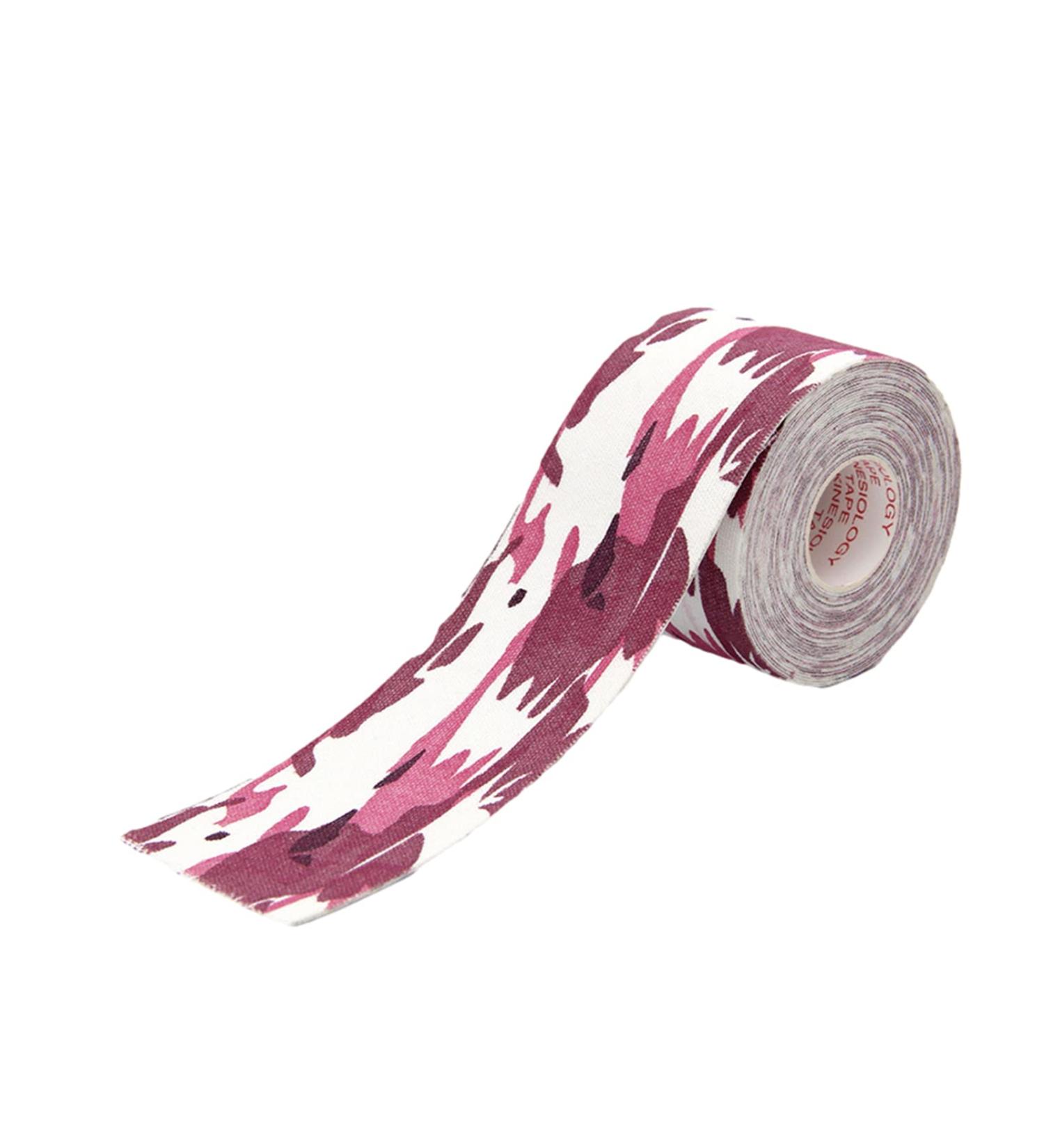 Sports Tape Wrap 5m Adhesive Kinesiology Therapeutic Athletic Tape | High Elastic Basic Cotton Sports Tape Elastic Athletic Tape for Support and Recovery Pink Camouflage 5cm*5m - Buy Online on GoSupps.com