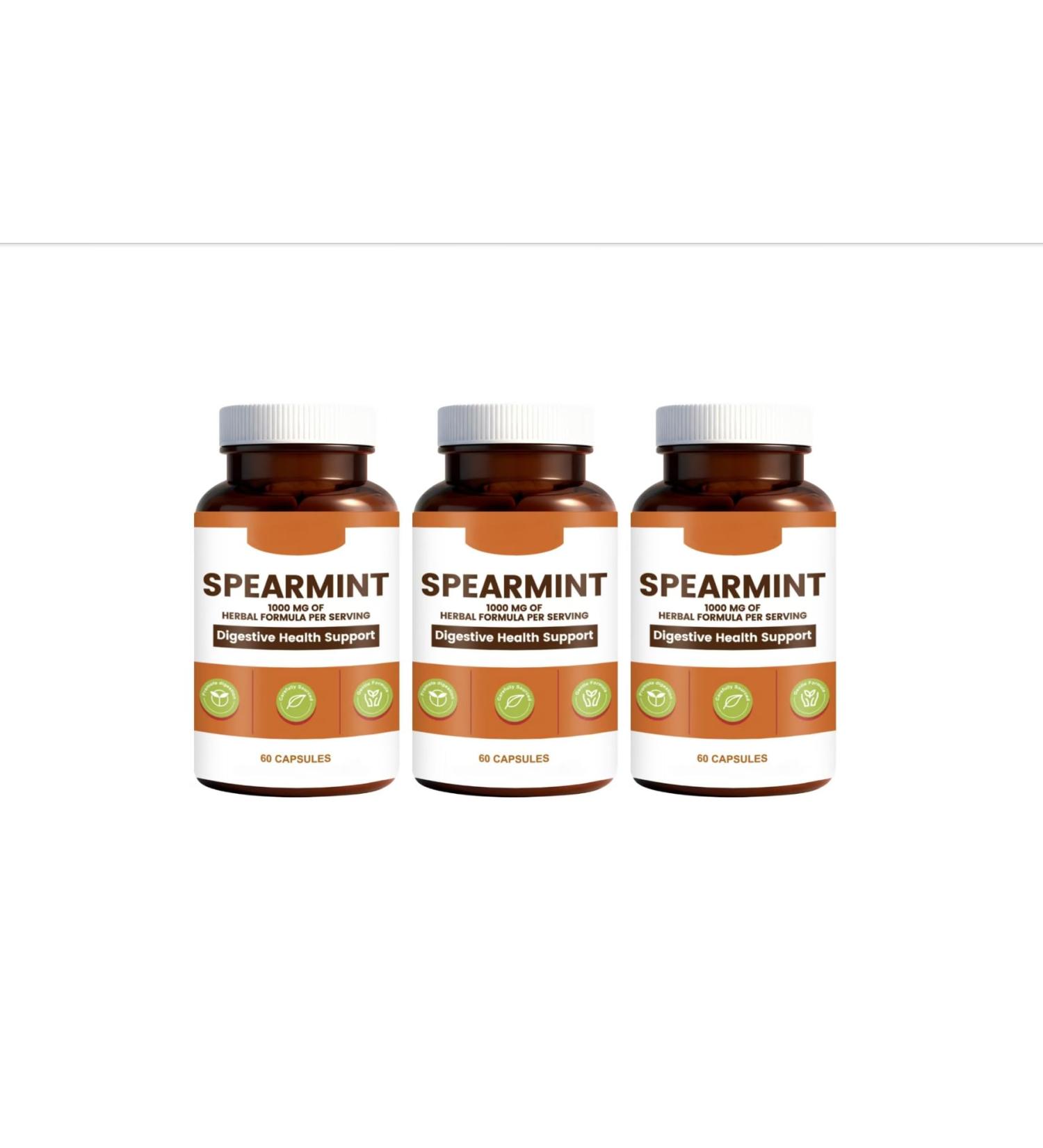Spearmint 1000 mg 60 pieces for digestive and respiratory support Vegan NonGMO3PCS - Buy Online on GoSupps.com