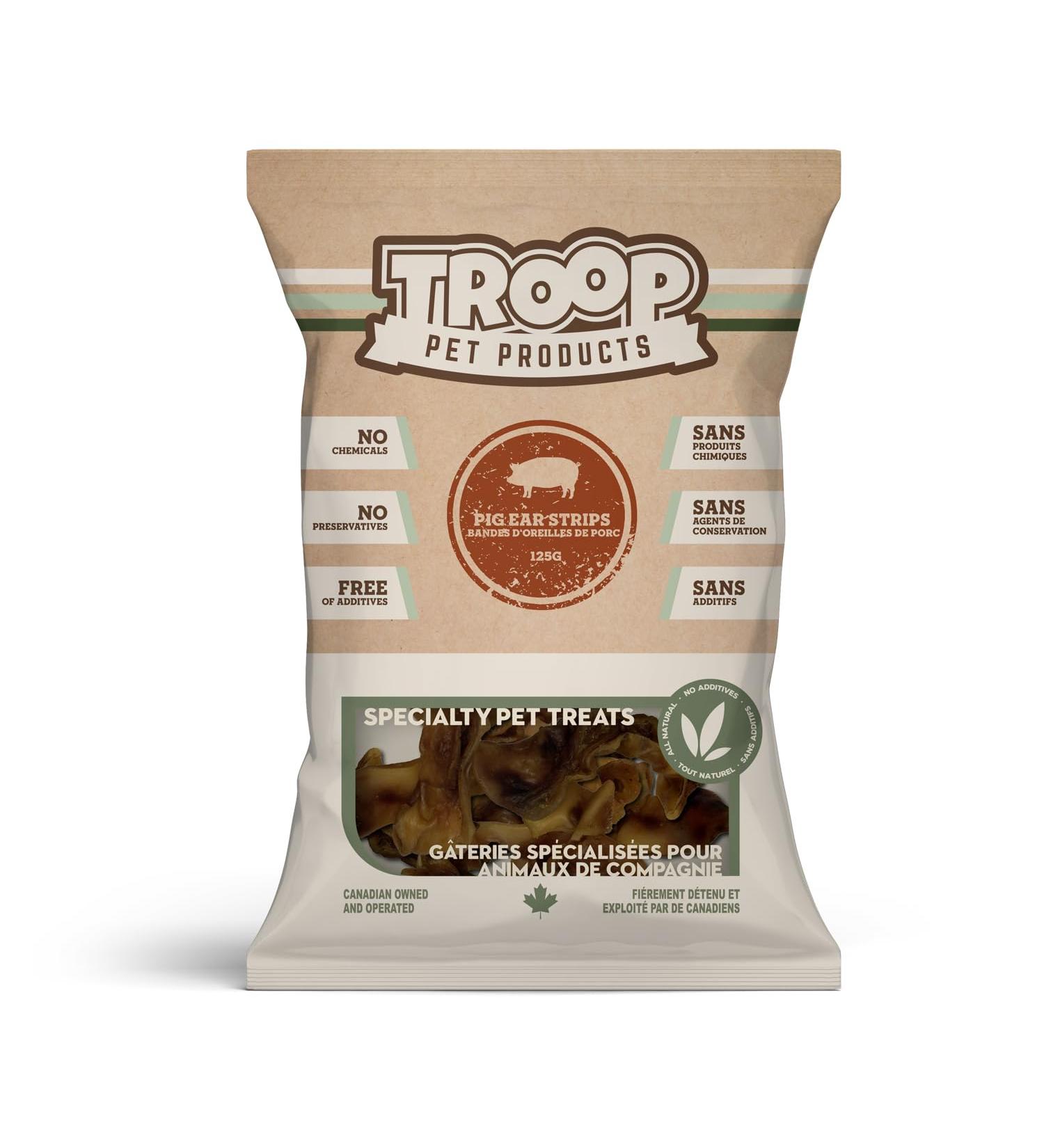 Loyalty Dog Treats Pig Ear Strips Fully Natural Single Ingredient Canadian Additive and Hormone Free (125g) - Buy Online on GoSupps.com