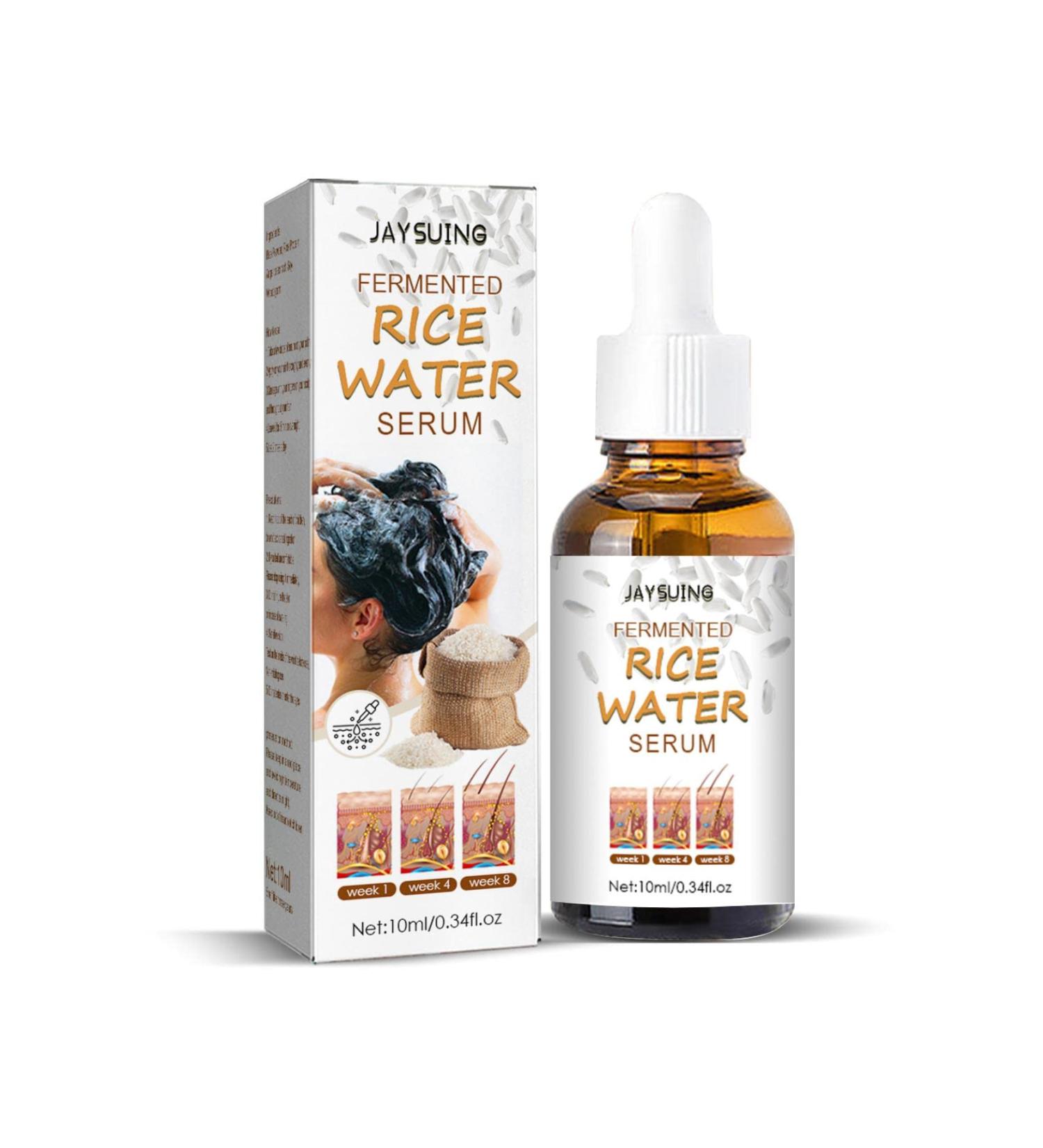 4 Piece Fermented Rice Water Serum - Natural Hair Growth & Anti-Hair Fall Solution | 10ml Regrowth Lotion for Thinner Hair - Buy Online on GoSupps.com