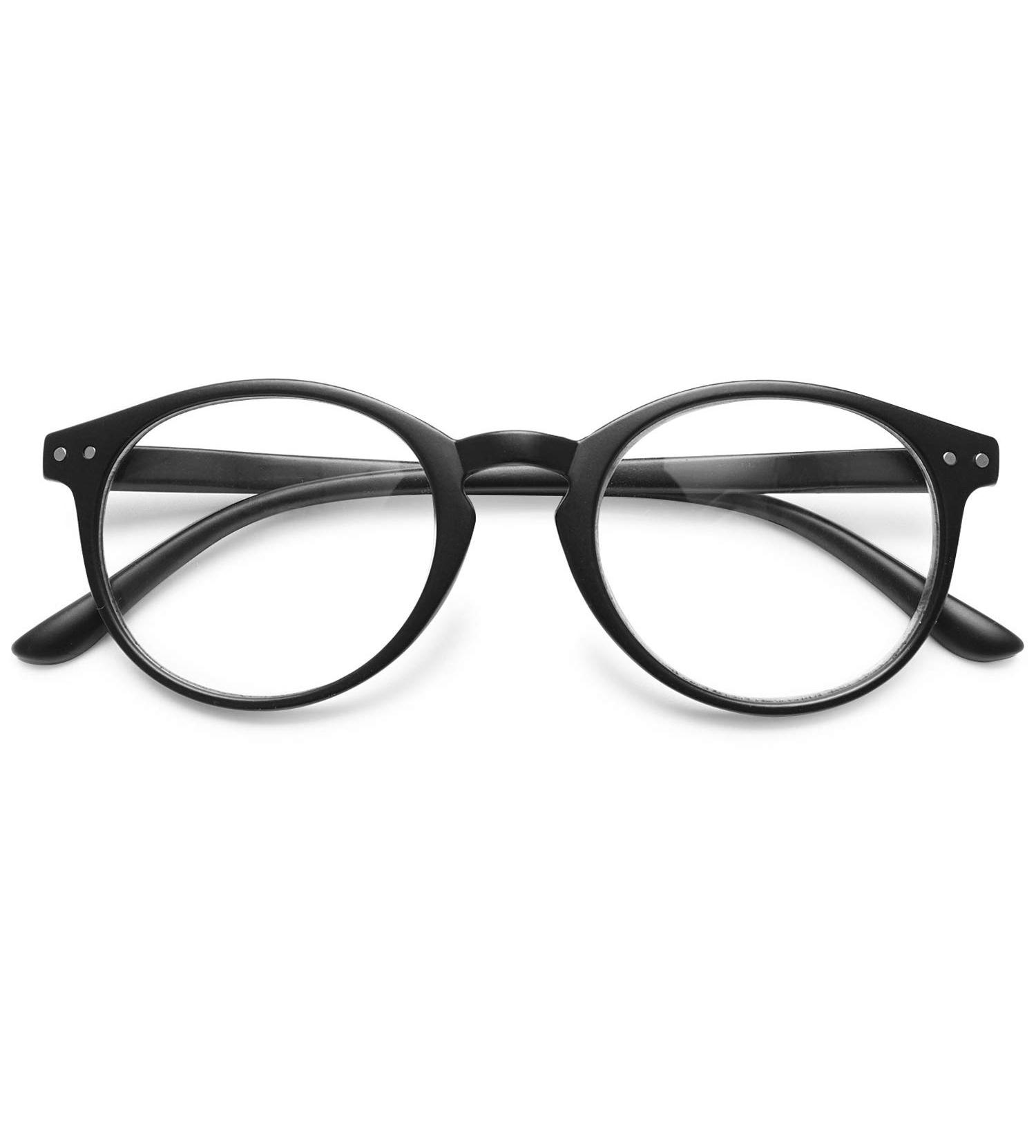 Koosufa Anti-Blue Light Reading Glasses for Men & Women - Round Anti-Fatigue Visual Aid Available in Multiple Strengths (1.0 to 4.0) - Stylish Matte Black - Buy Online on GoSupps.com
