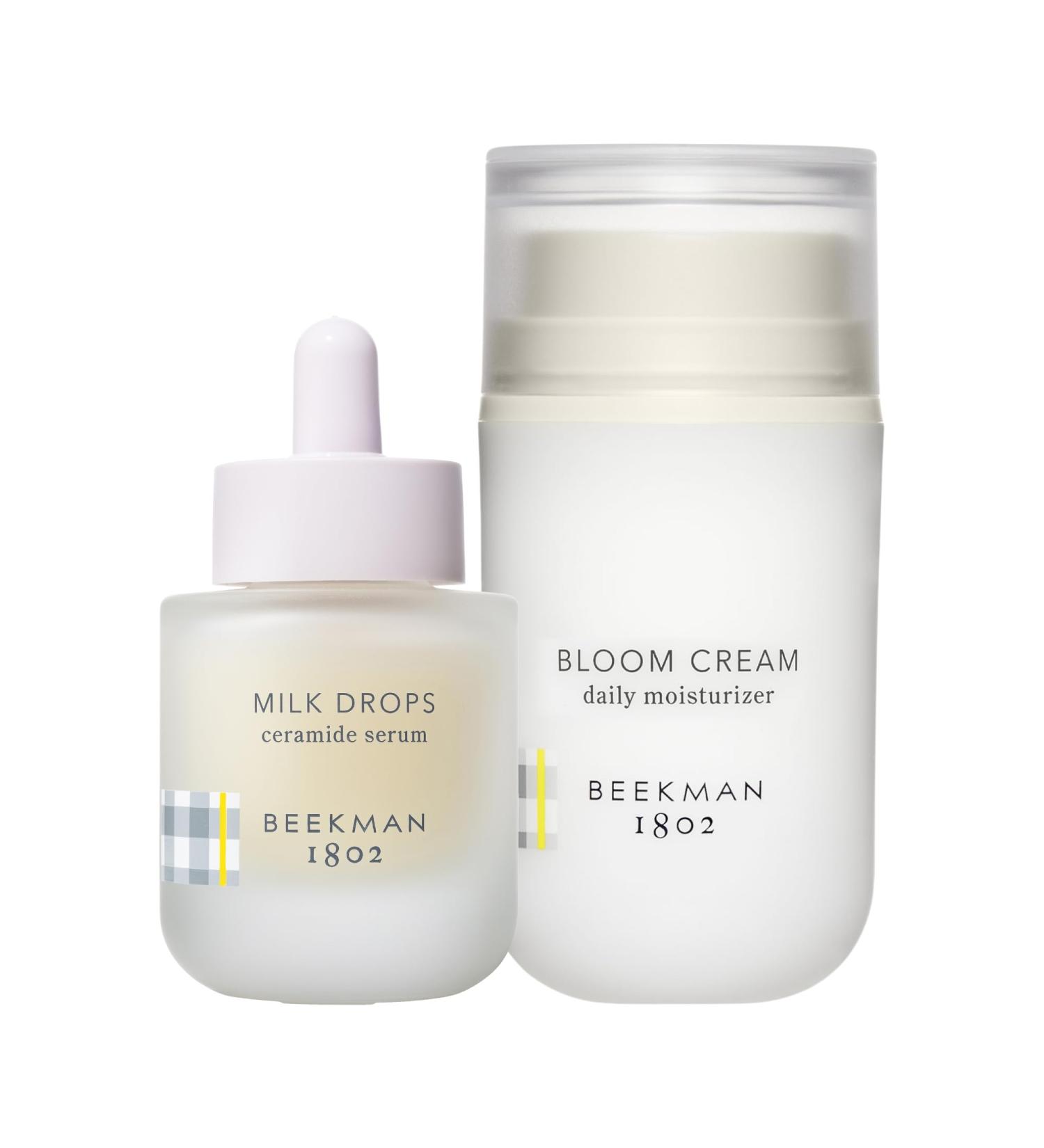 Beekman 1802 Milk Drops Ceramide Face Serum (0.95 oz) + Bloom Cream Daily Face Moisturizer (1.69 oz) - Good for Sensitive Skin - Cruelty Free - Buy Online on GoSupps.com