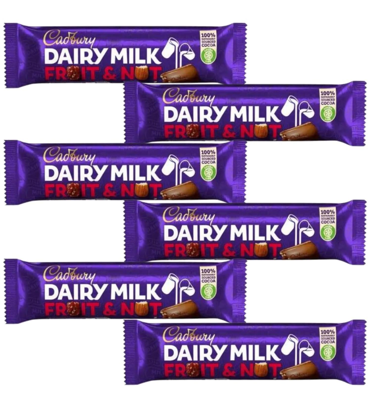 Chocolate Bundle With Dairy Milk Fruit & Nut Chocolate Bar 49g (6 Pack)