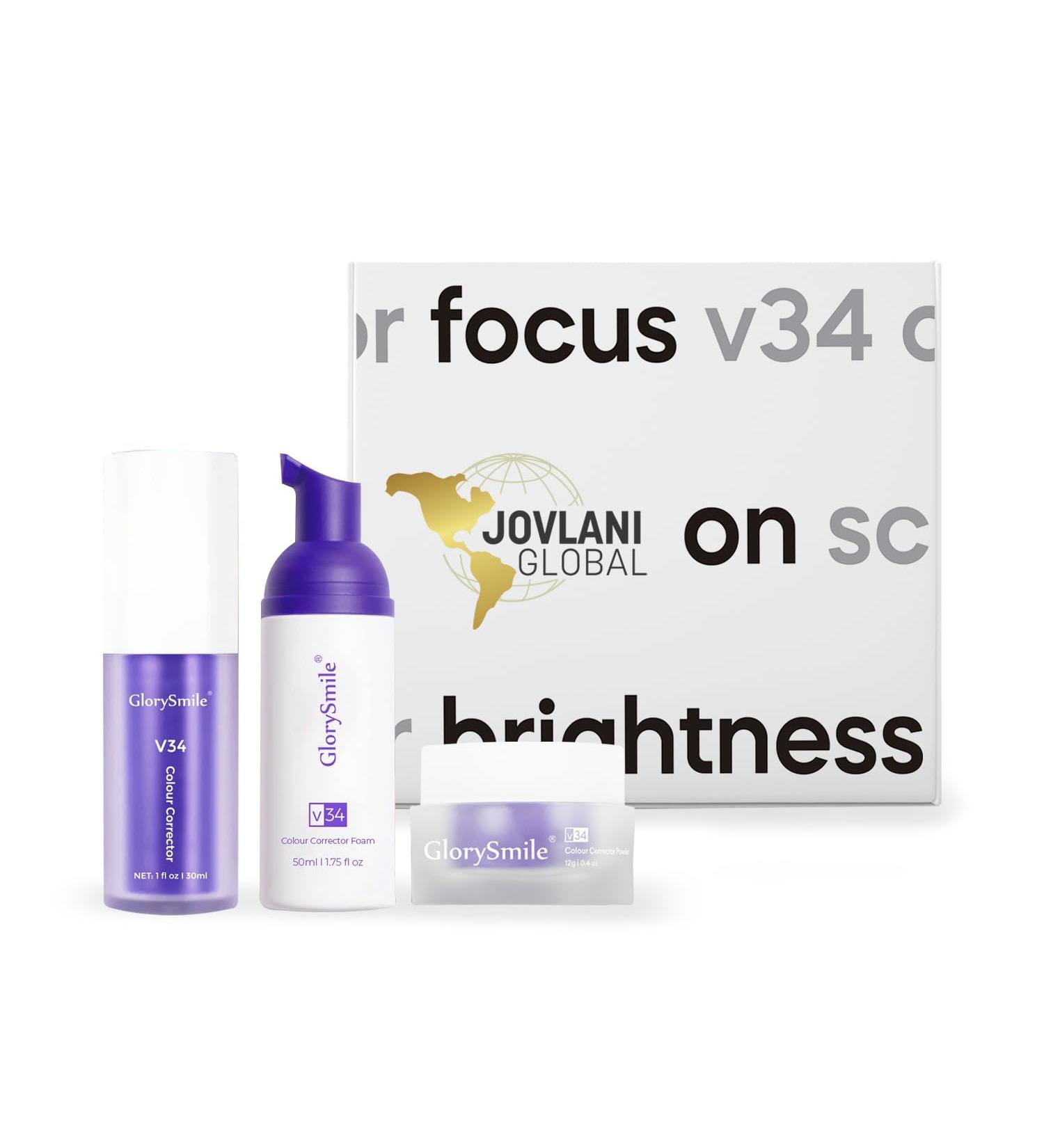 V34 Kit Colour Corrector - Whitening Toothpaste | Purple Mint Fluoride-Free Natural Toothpaste for Bright Teeth - Buy Online on GoSupps.com