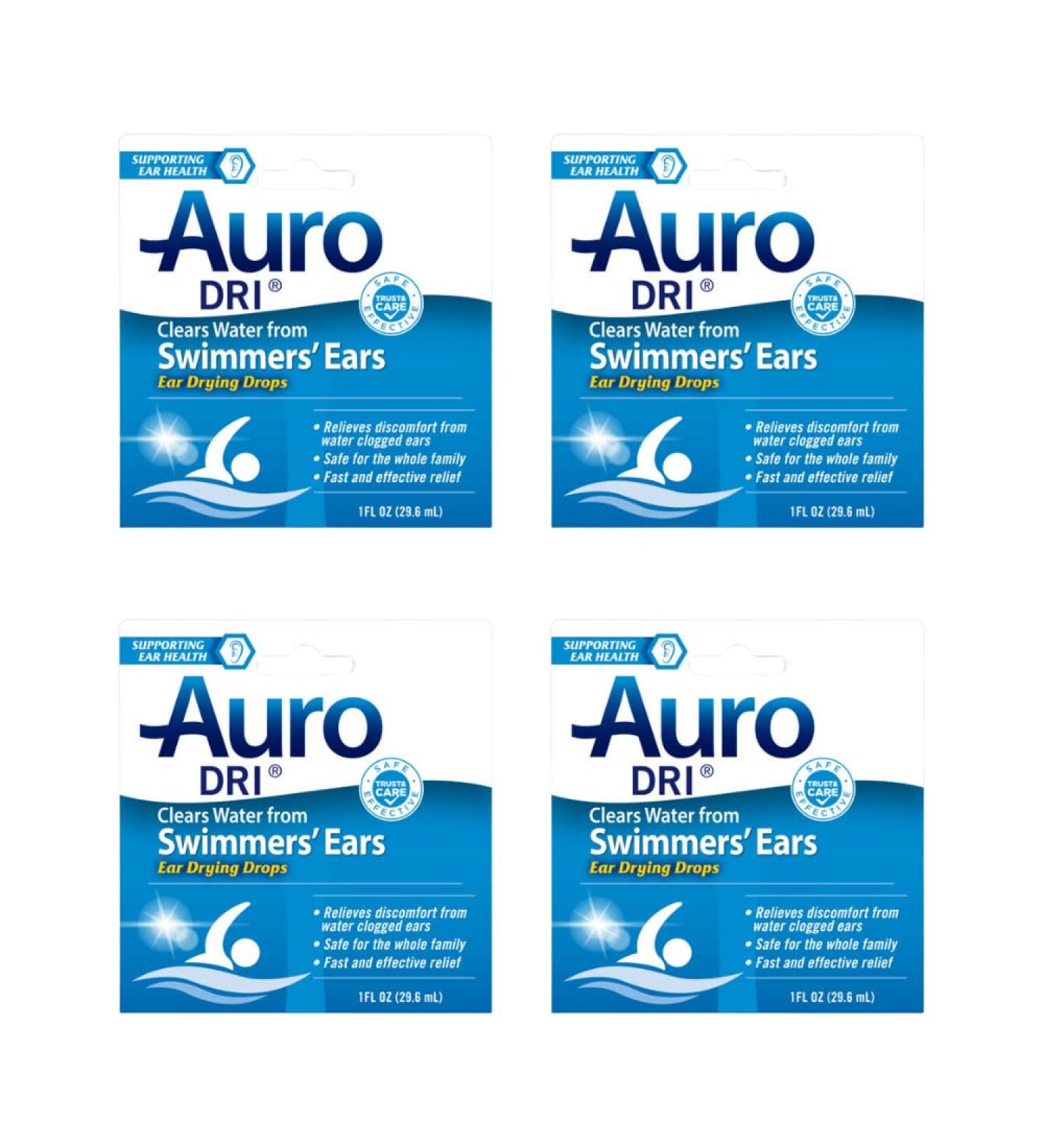 Auro Dri Swimmer's Ear Drying Drops Fast Relief 1 fl oz - Pack of 4 - Buy Online on GoSupps.com