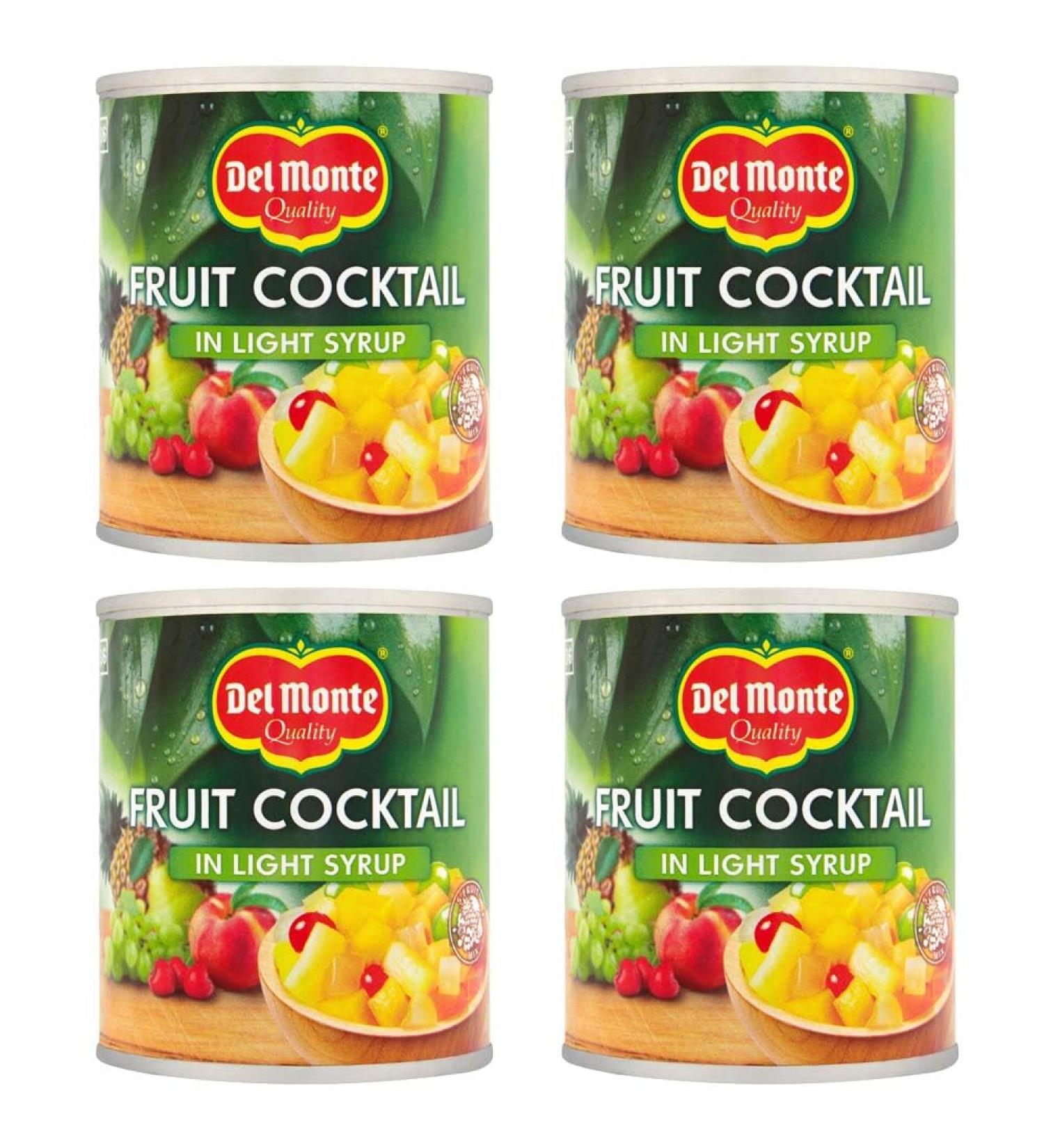 Del Monte 4 x 227g Mixed Fruit Cocktail in Light Syrup with Welari Thank You Card Peach Pinapple Grapes Pears Cherries Baking Cooking Dessert Ice Cream Topping (908g) (4pack) - Buy Online on GoSupps.com