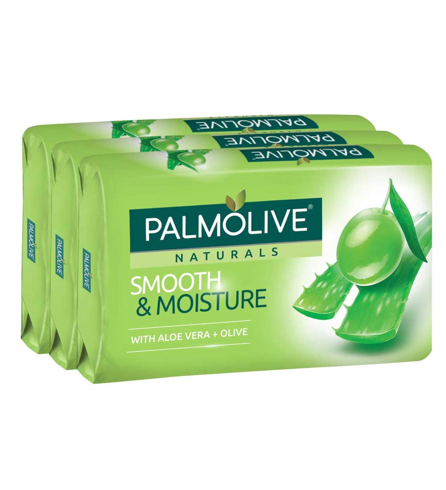 Buy Palmolive Naturals Smooth Moisture Bar Soap with Aloe & Olive Extracts - 9 Bars Pack (80g x 3) - International Shipping Available - Buy Online on GoSupps.com