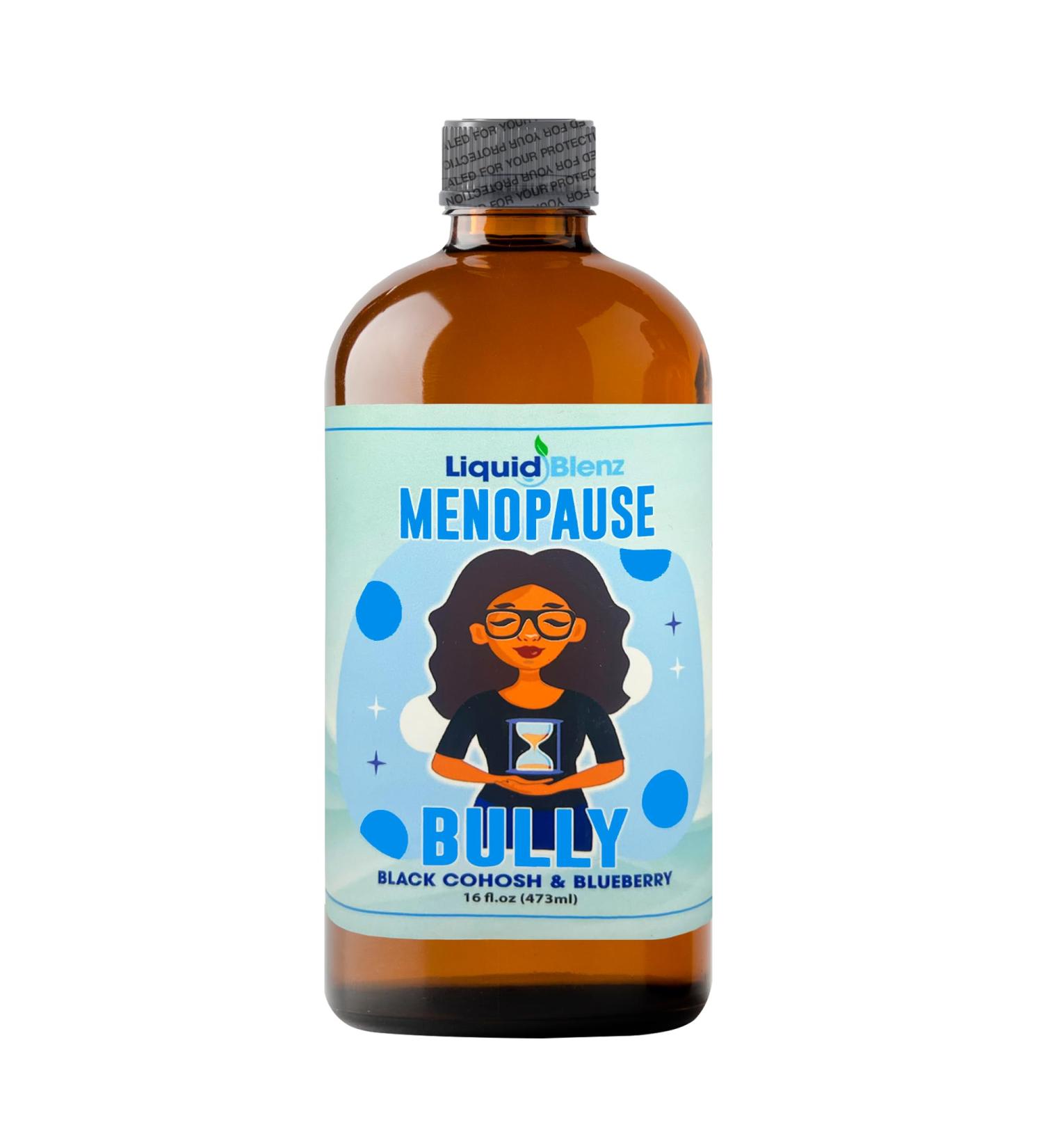 Menopause Bully | Herbal Supplement for Natural Support | Helps Ease Menopause Symptoms & Promote Balance | 16 fl oz Menopause Bully 16 Fl Oz (Pack of 1) - Buy Online on GoSupps.com