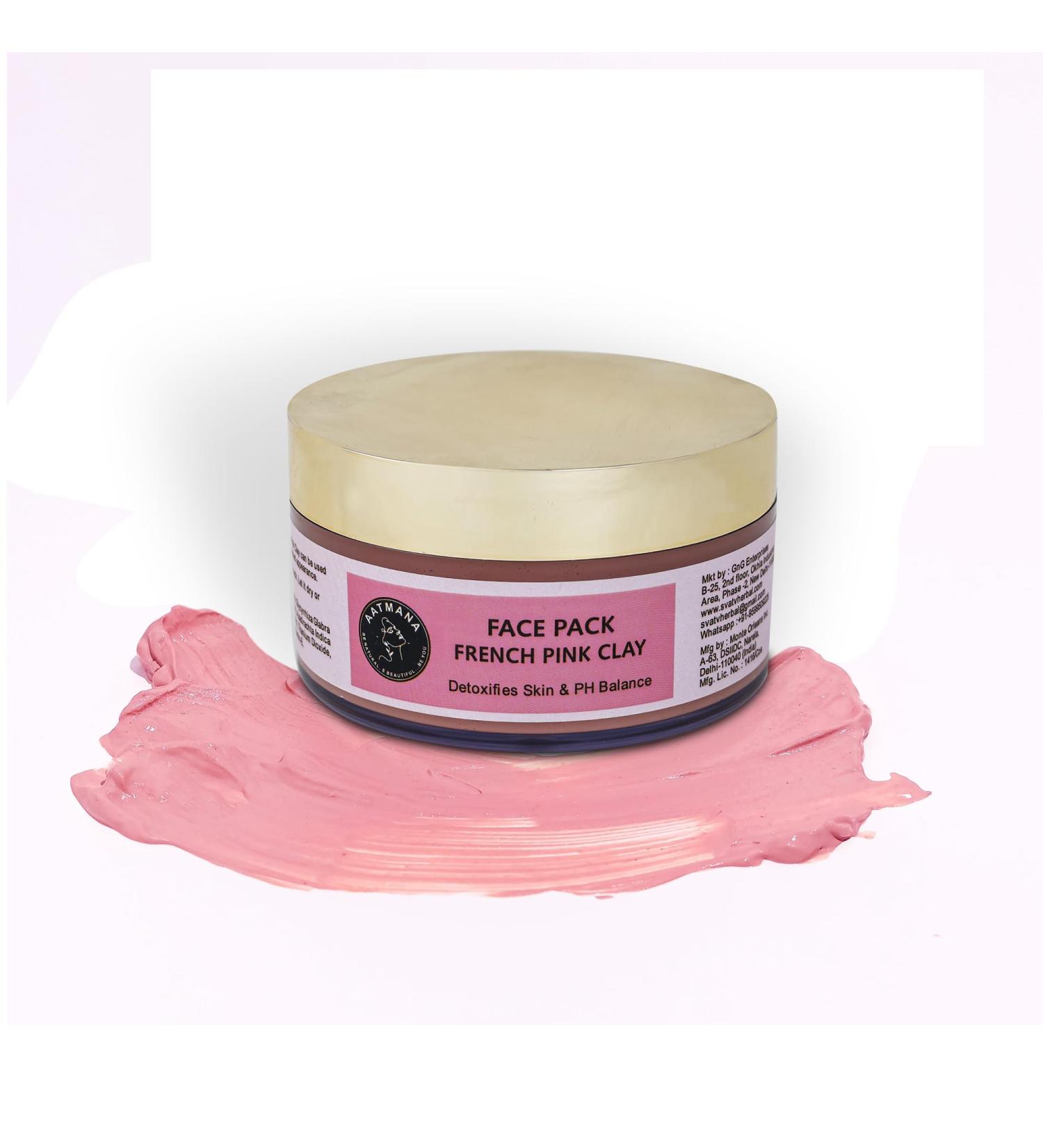 French Pink clay Face Pack | Skin Firming | Natural Skin care Tightens Skin for Healthier Complexion -250 Grams - Buy Online on GoSupps.com