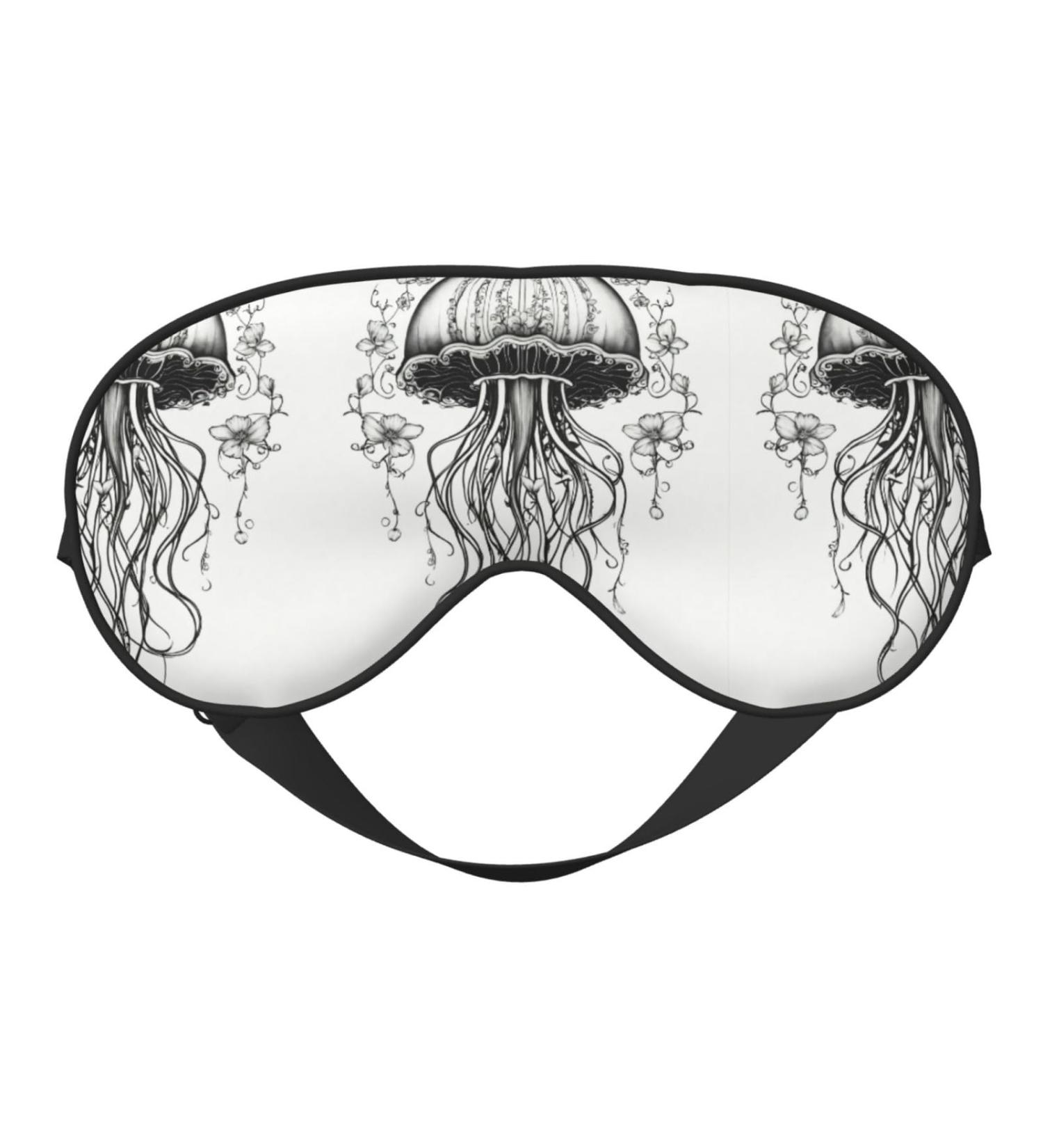 Jellyfish Pattern Sleep Mask | Unisex Double-Sided Eye Mask for Sound Sleep & Skin Care - Buy Online on GoSupps.com