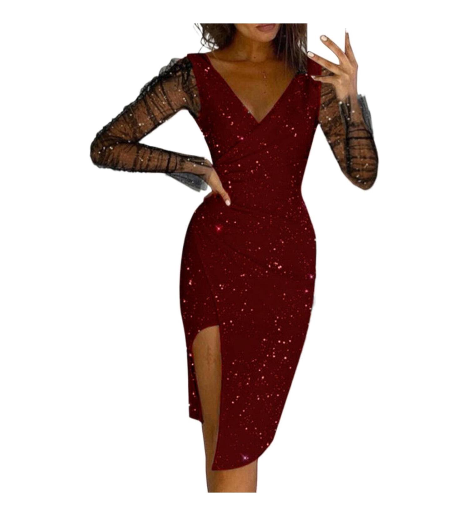 Elegant Hanxiulin Long Evening Dress for Women | Festive Ball & Cocktail Dress in Red - Buy Online on GoSupps.com
