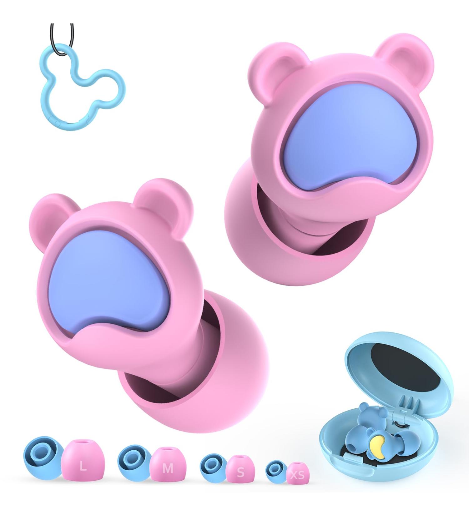 Kids Ear Plugs - Reusable Silicone Noise Canceling Earplugs for Children (6-12 yrs) | 2 Pairs (Pink+Blue) | Perfect for Concerts Travel Study & Noise Sensitivity - Buy Online on GoSupps.com