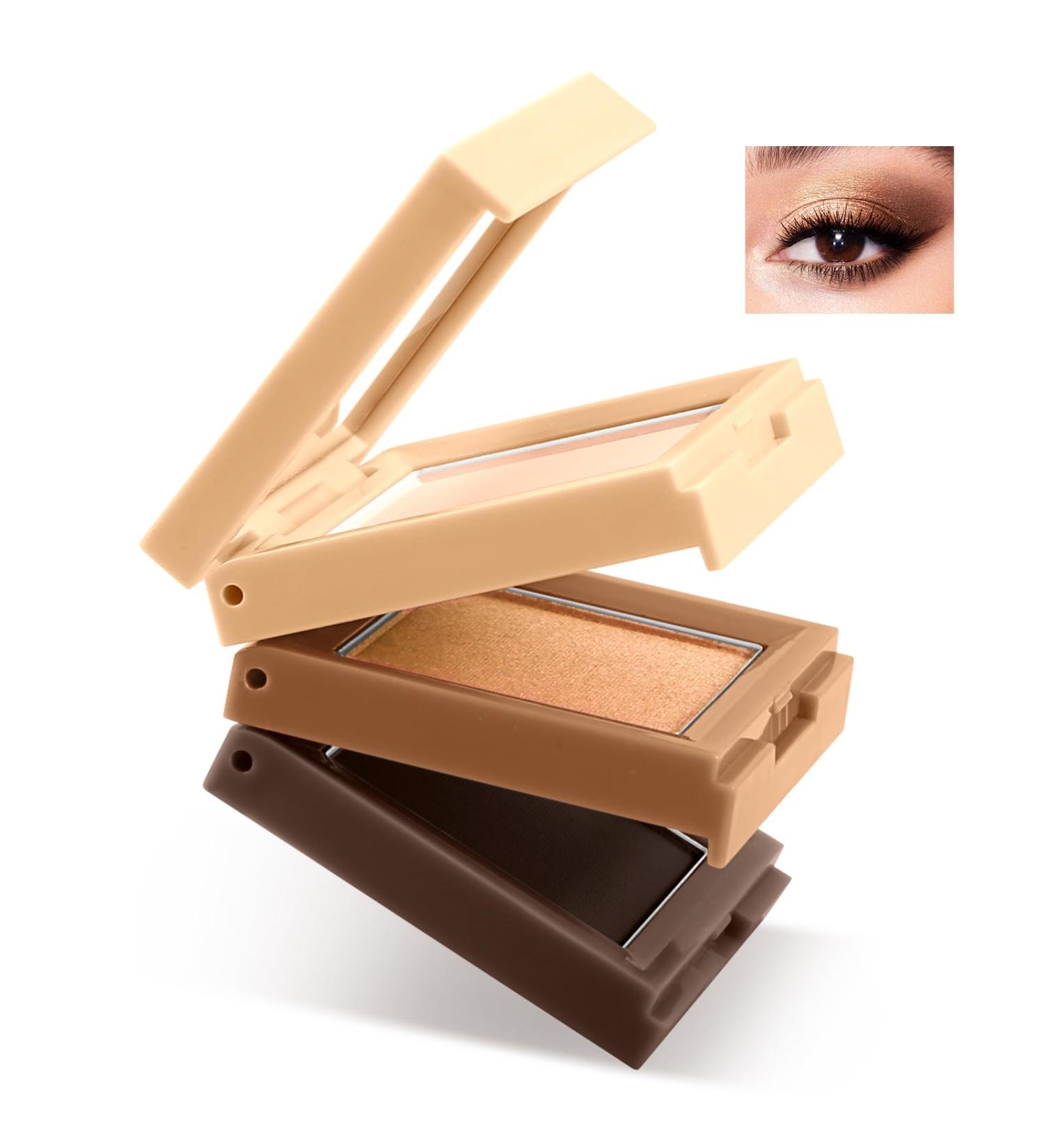 Boobeen 3 Color Eyeshadow Palette - Highly Pigmented Matte & Glitter Travel Makeup for Girls & Women | Shimmer & Blendable Eye Shadow 02 - Buy Online on GoSupps.com