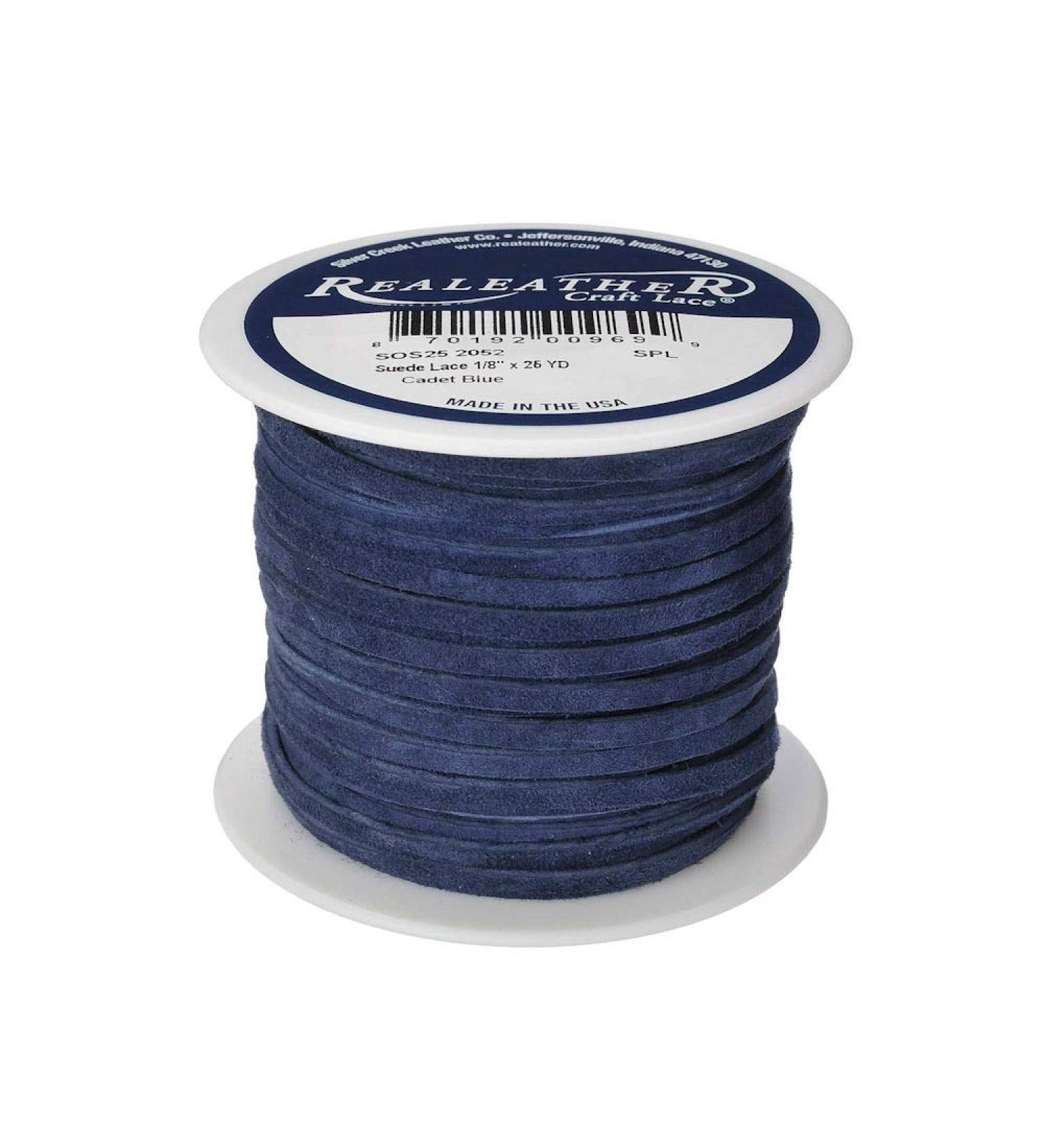 Suede Craft Lace Cadet Blue 18 x 25 yds - Made in USA | Realeather - High Quality Leather Craft Supplies - Buy Online on GoSupps.com