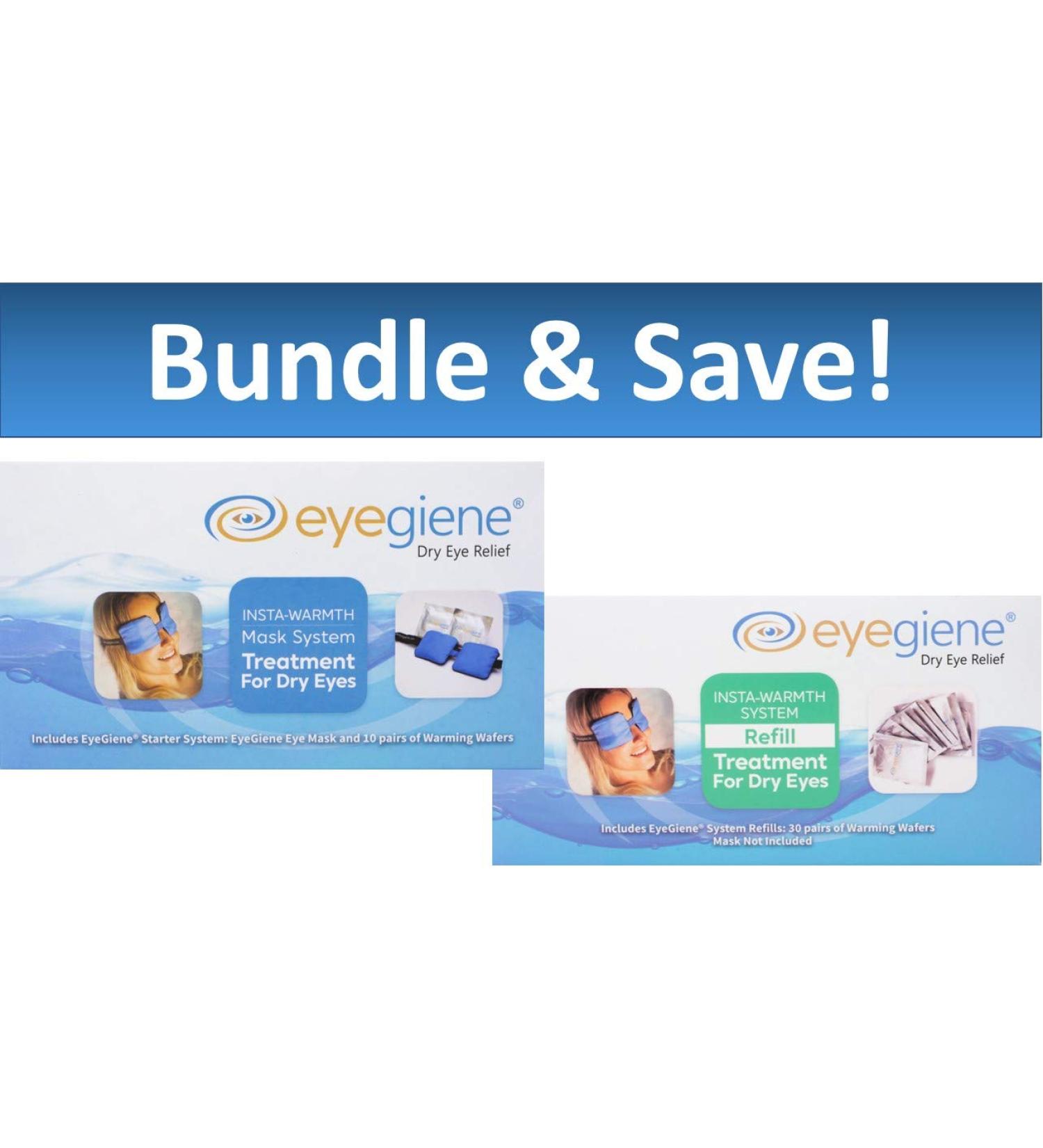 EyeGiene System & Refills for Dry Eyes | Mask & 40 Pairs of Warming Wafers | Fast Relief | Long-lasting Heat Compress | No Microwaving | Easy to Use - Buy Online on GoSupps.com