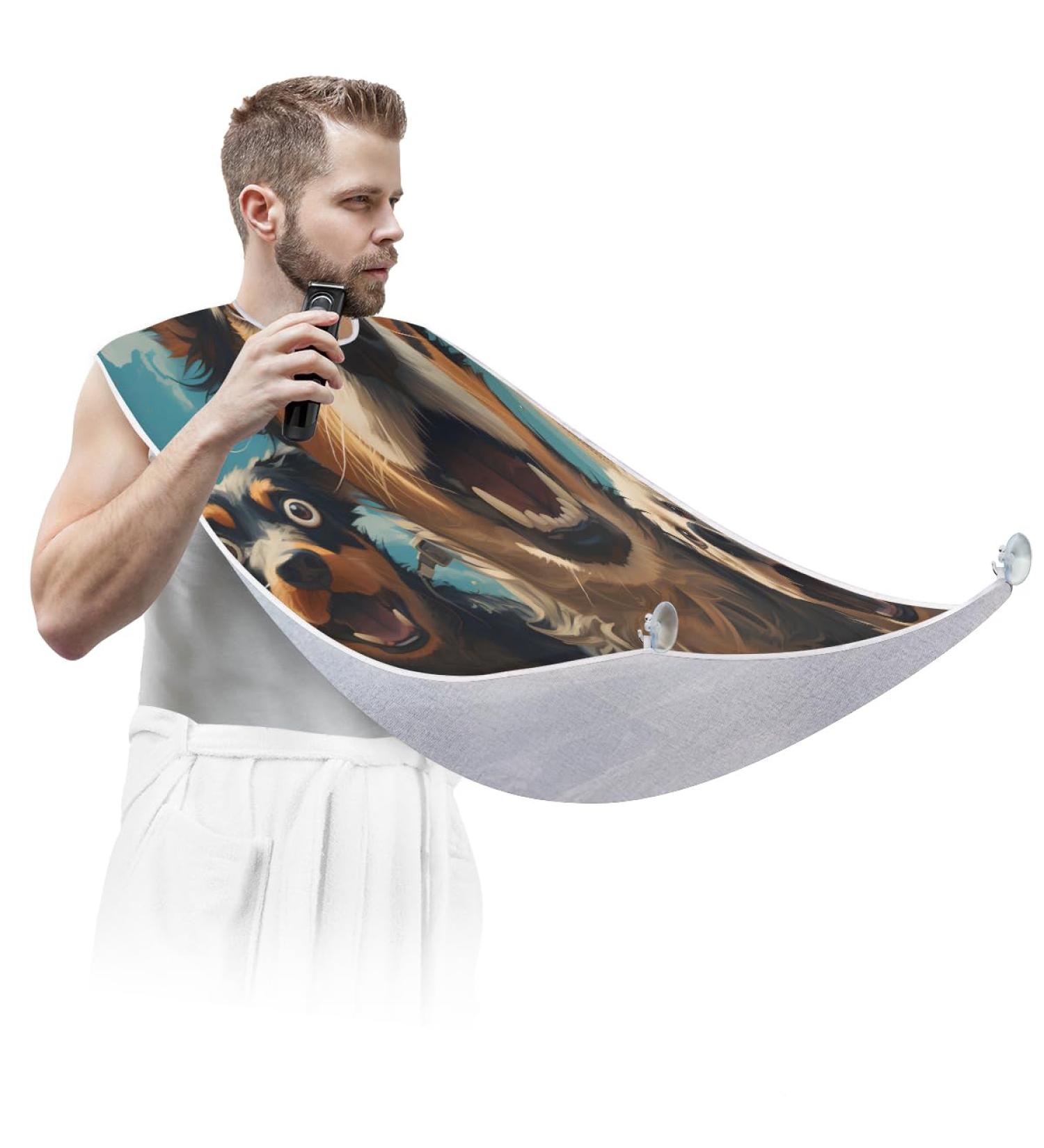 Beard Bib Apron for Men | Dog Beard Hair Catcher & Shaving Gift | Perfect for Father's Day Anniversary & Christmas - Buy Online on GoSupps.com