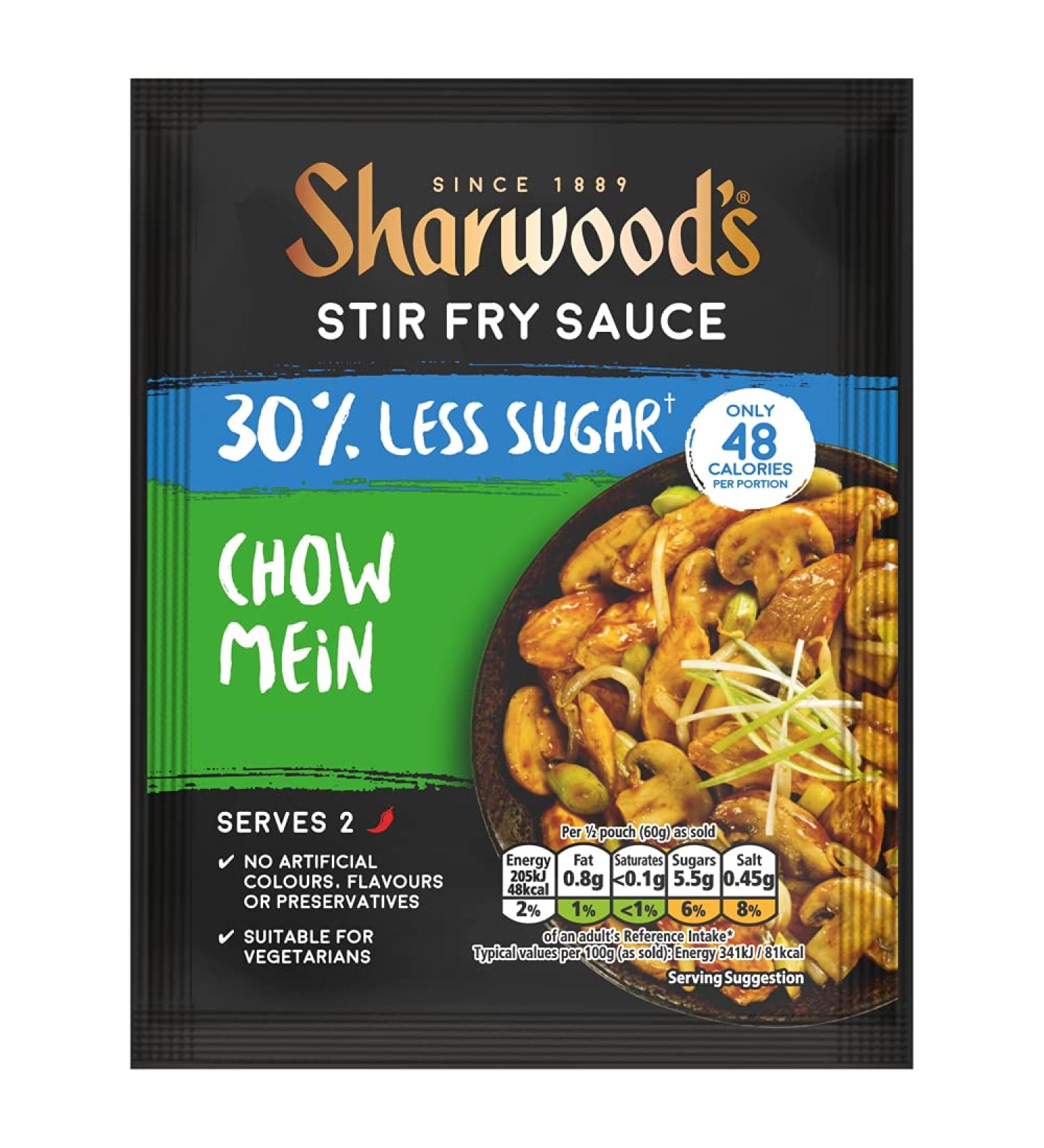 Sharwood'S Stir Fry Sauce 30% Less Sugar Chow Mein 120 g