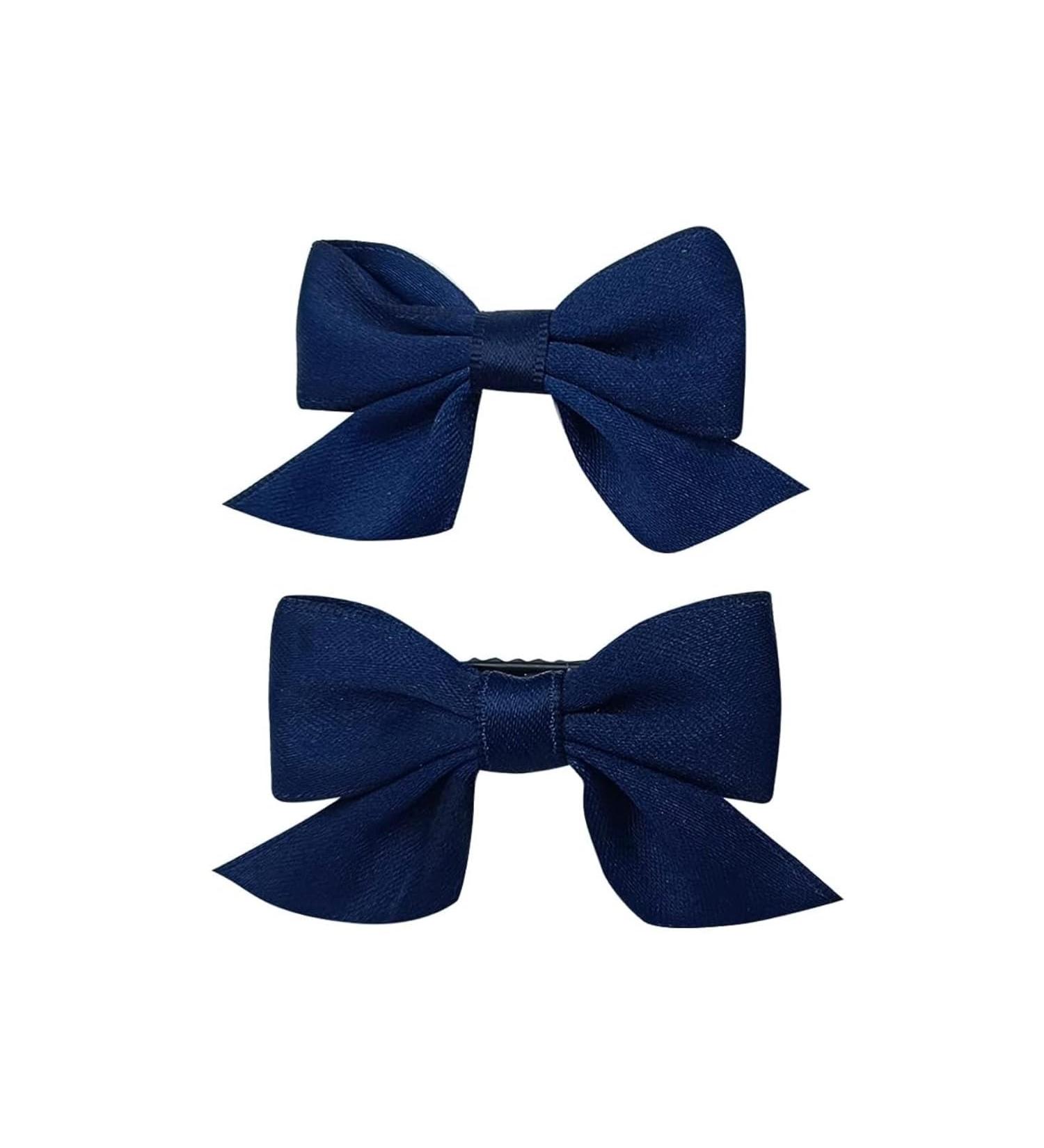 2pcs Dark Blue Bow Hair Clips - Non-slip Barrettes for Teens School Wear - Fashion Hair Accessories - Buy Online on GoSupps.com