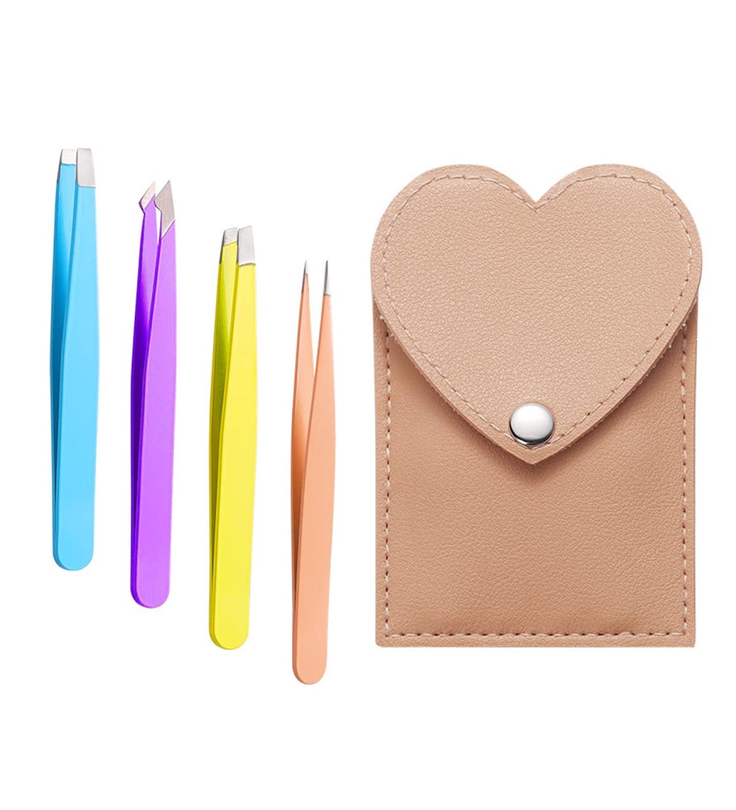 JCC Tweezers Epilator for Women - 4 Pcs Stainless Steel Set for Facial Hair, Ingrown Hair, Splinter & Blackhead Removal - Precision Tweezers Kit - Buy Online on GoSupps.com