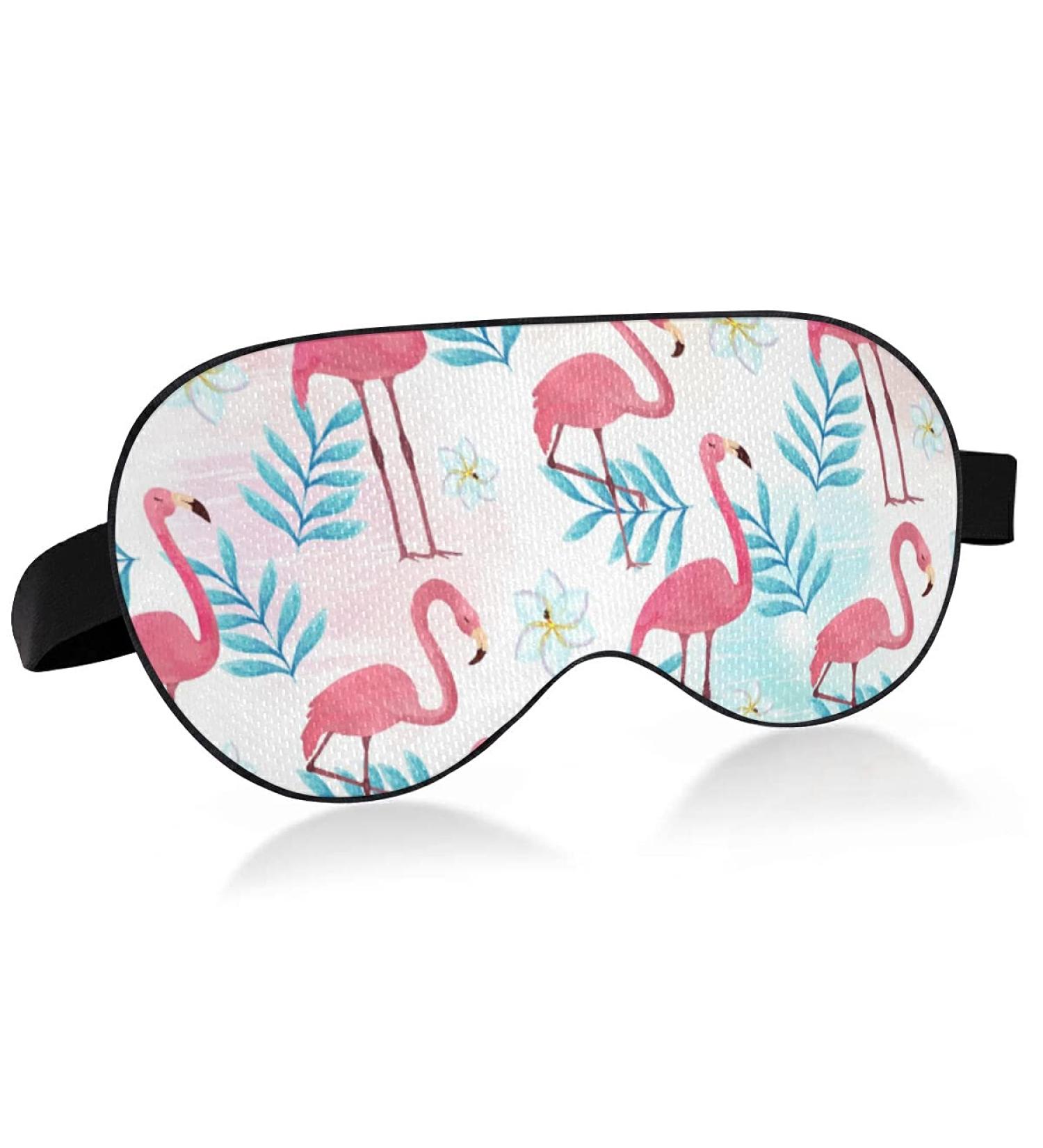 Xigua Cute Flamingo Sleeping Mask | Breathable & Cool Eye Cover for Summer Rest | Elastic Contoured Blindfold for Women & Men | Ideal for Travel - Buy Online on GoSupps.com