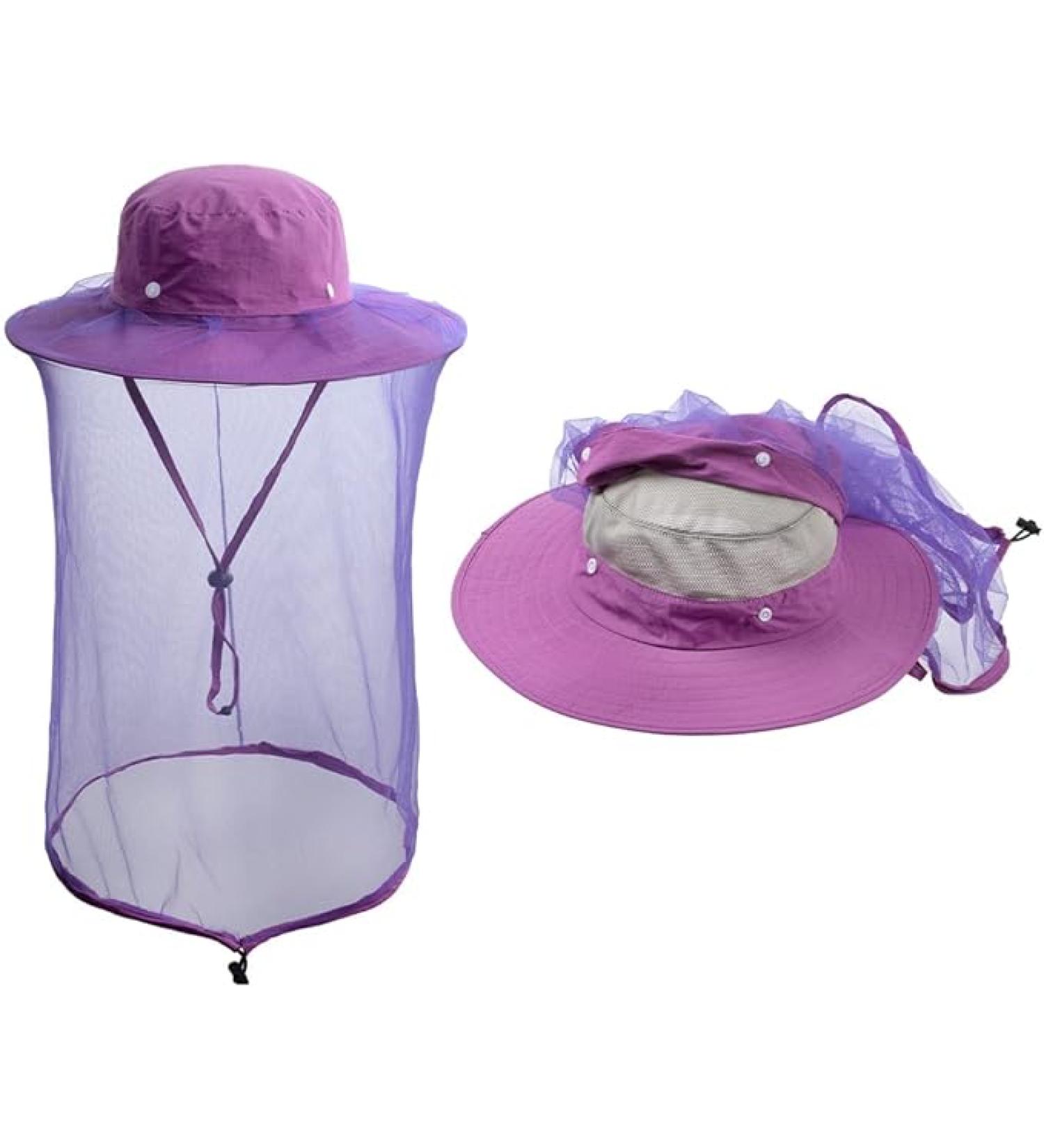 Summer Mesh Safari Sun Hat - Purple | Unisex Outdoor Sun Protection - Buy Online on GoSupps.com
