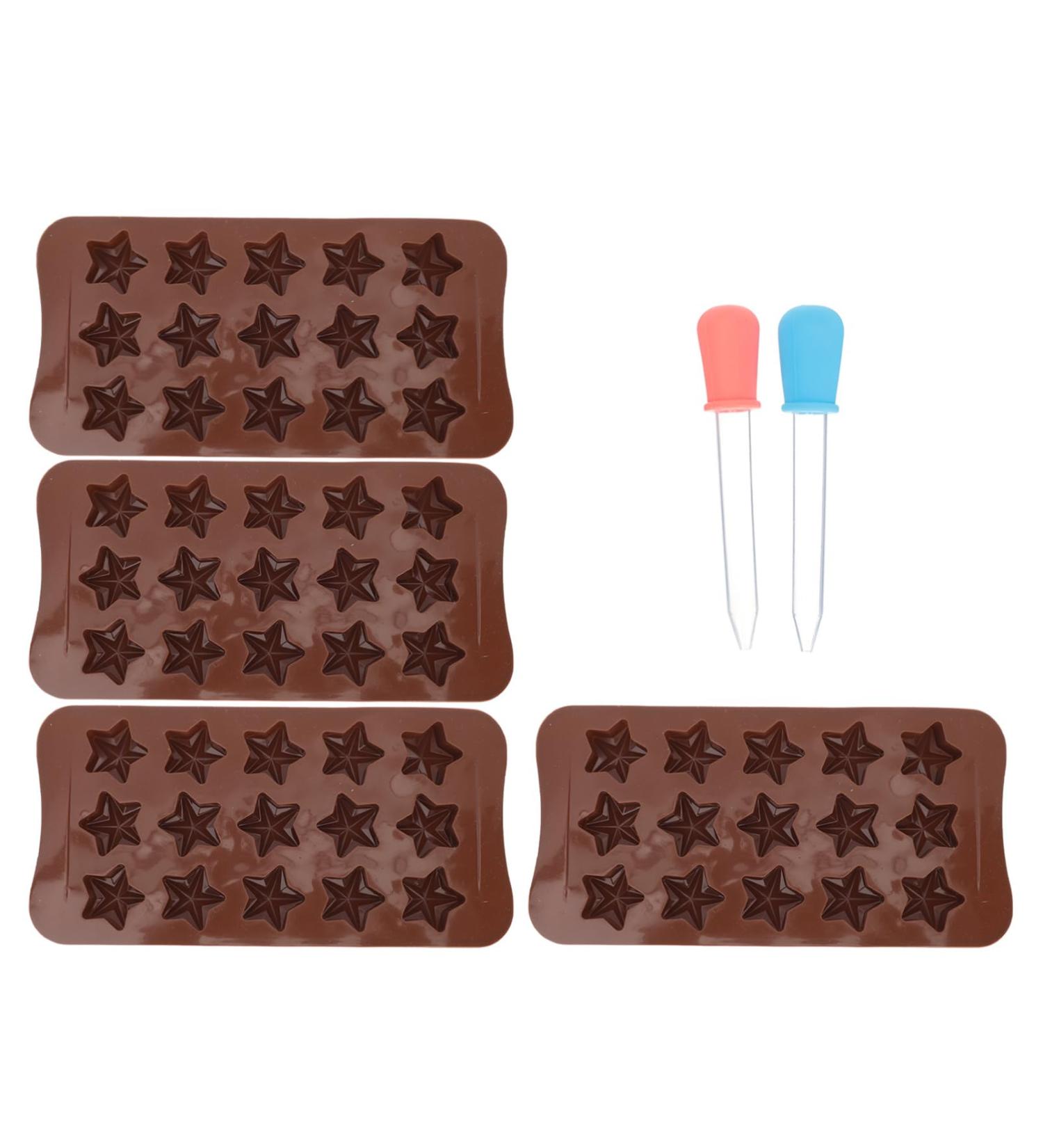 MAGICLULU 1 Set Chocolate Mold Ice Cube Gum Star Pie Pans Animal Stencils Star Shaped Candy Silicone Molds Silicone Ice Cube Molds Star Pasties Crayon Mold Baking Supplies Cake Silica Gel 21x10.5cm Brown - Buy Online on GoSupps.com