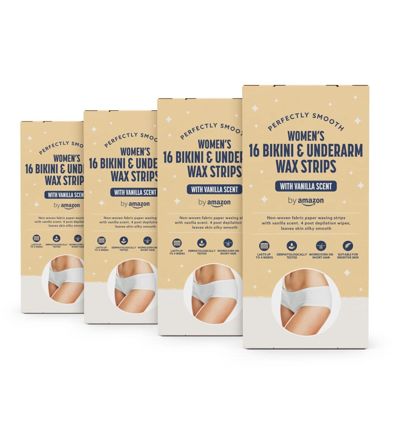Buy Amazon Bikini Wax Strips - Vanilla Fragrance Gentle Fabric 16 Pieces 4-Pack for Smooth Bikinizone - International Shipping Available - Buy Online on GoSupps.com