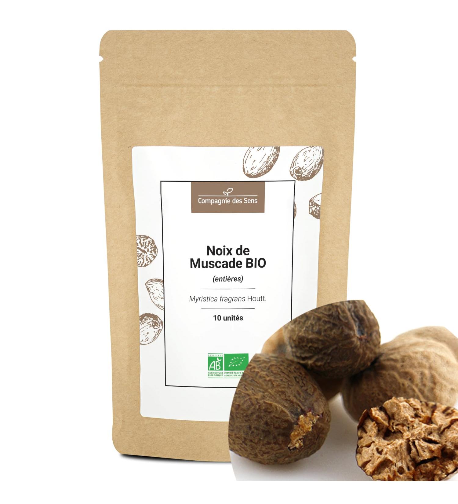 Organic Nutmeg - Whole - La Compagnie des Sens - 10pcs - Certified Organic Spice