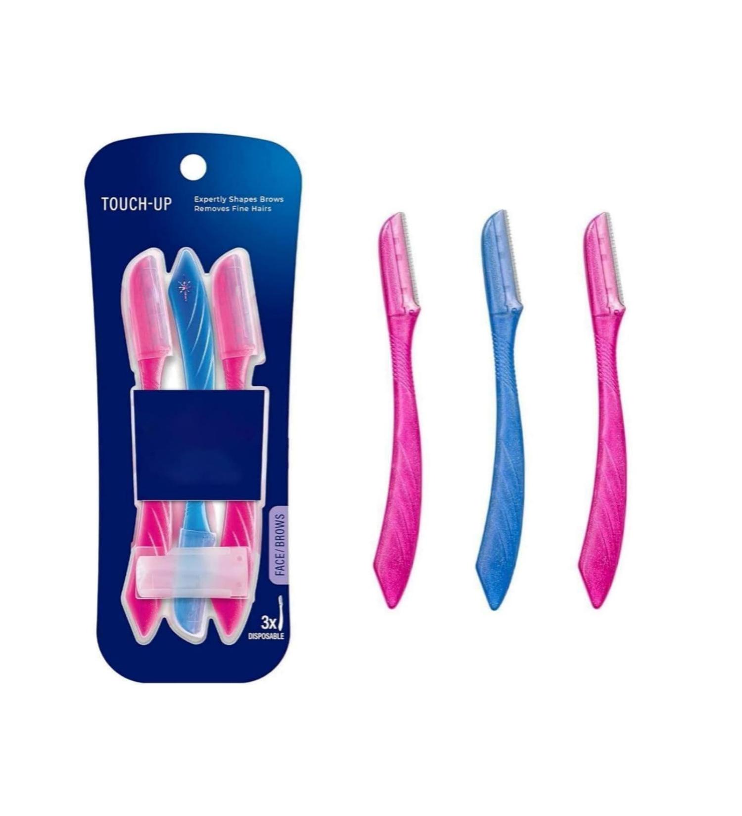 Touch-Up Dermaplaning Tool Set - 3ct Precision Cover | Eyebrow & Facial Razors for Women | Smooth Skin & Easy Shaving - Buy Online on GoSupps.com