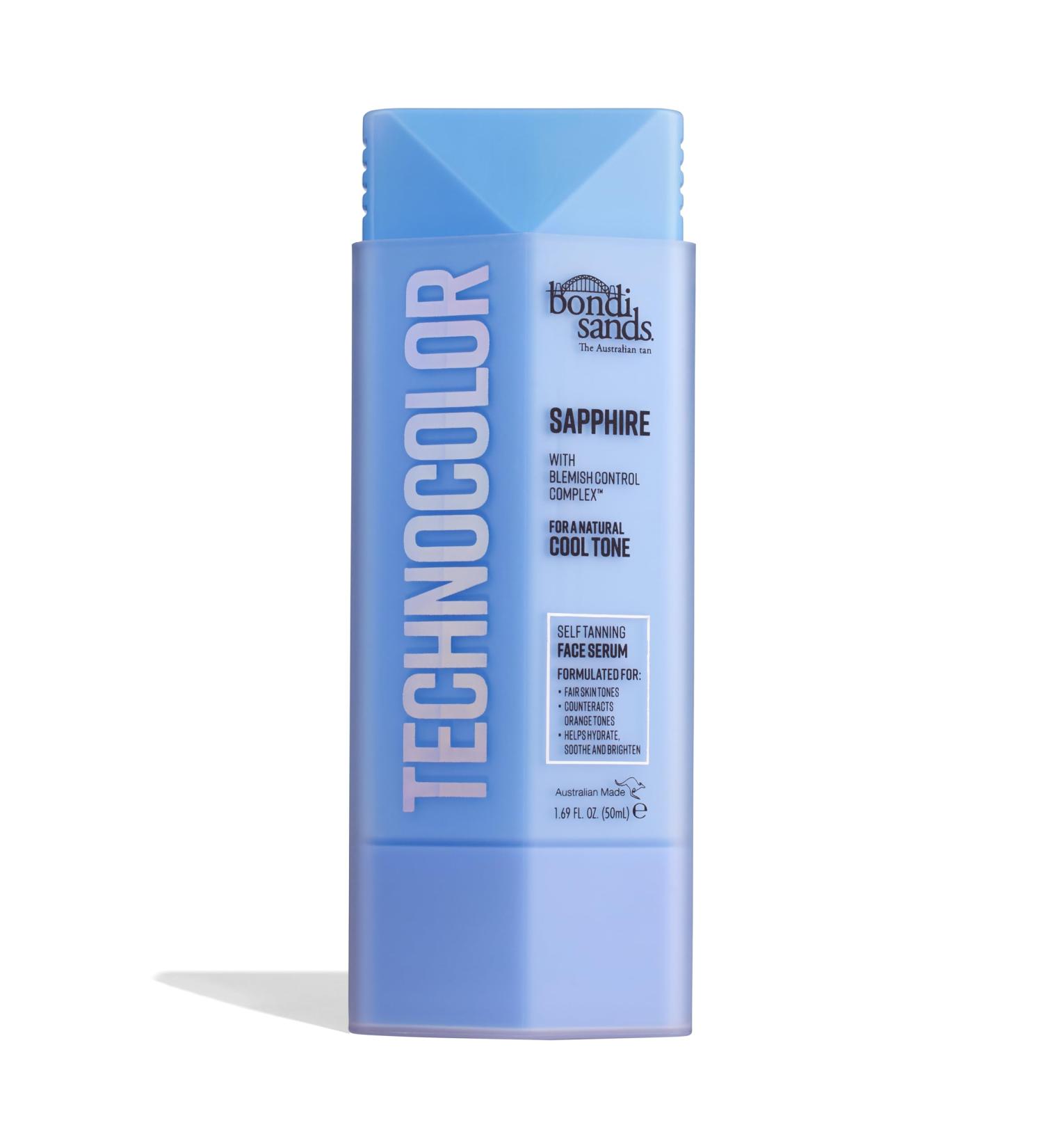 Bondi Sands Technocolor Sapphire Self-Tanning Face Serum Easy Application Streak Free Fake Tan Enriched with Vitamin C & Chamomile 50ml/1.69 Fl Oz - Buy Online on GoSupps.com