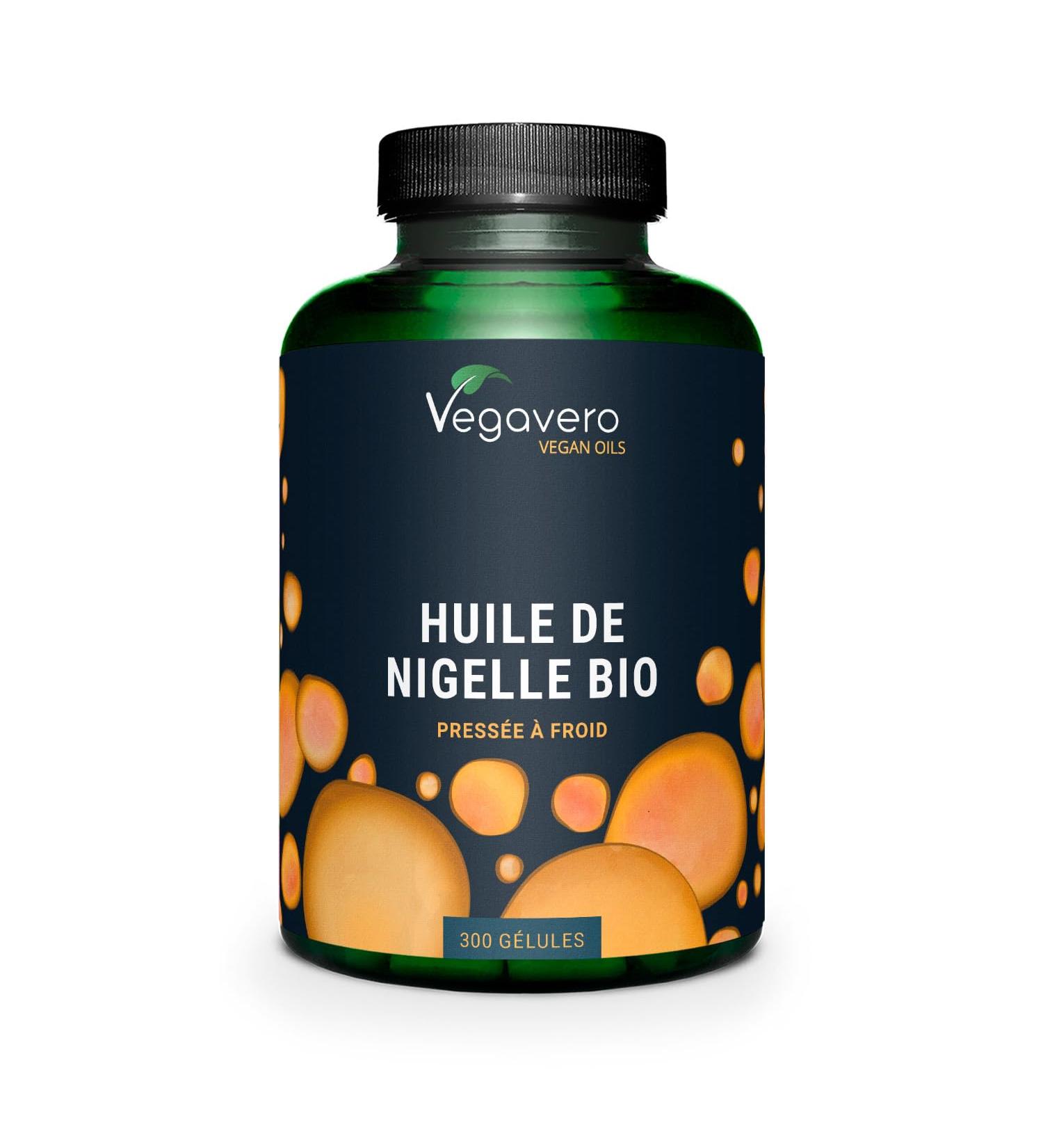 Nigelle BIO & VEGAN | 300 G lules | 1000mg d Huile de Cumin Noir | Immunit + Peau | Avec Thymoquinone & Acide Linol ique (Om ga 6) | Press Froid | Vegavero 300 unit (Lot de 1) - Buy Online on GoSupps.com
