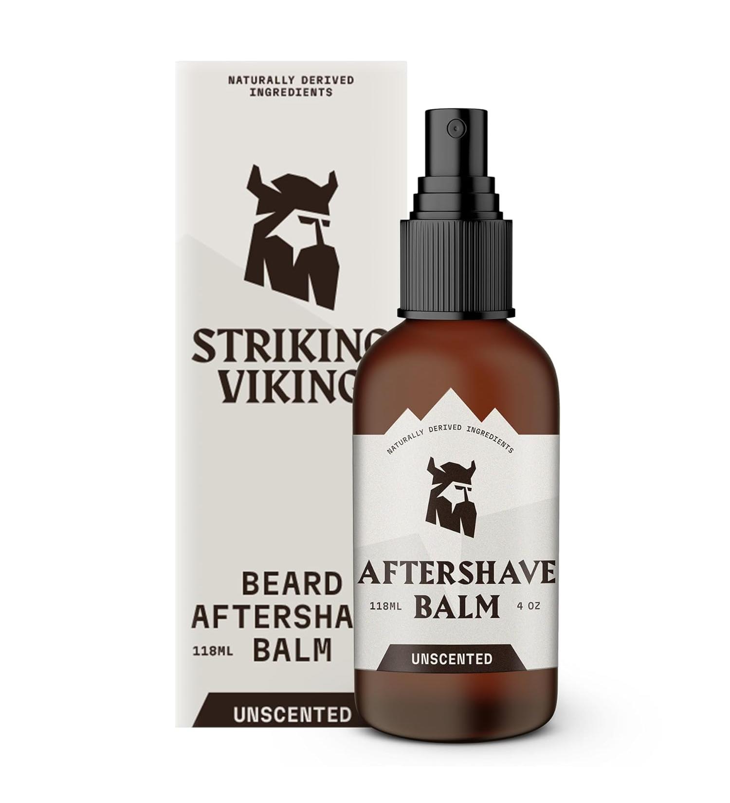 Premium Unscented Viking Shaving Products for Men - Aftershave Balm & Skin Protection - 4 oz Bottle - Buy Online on GoSupps.com