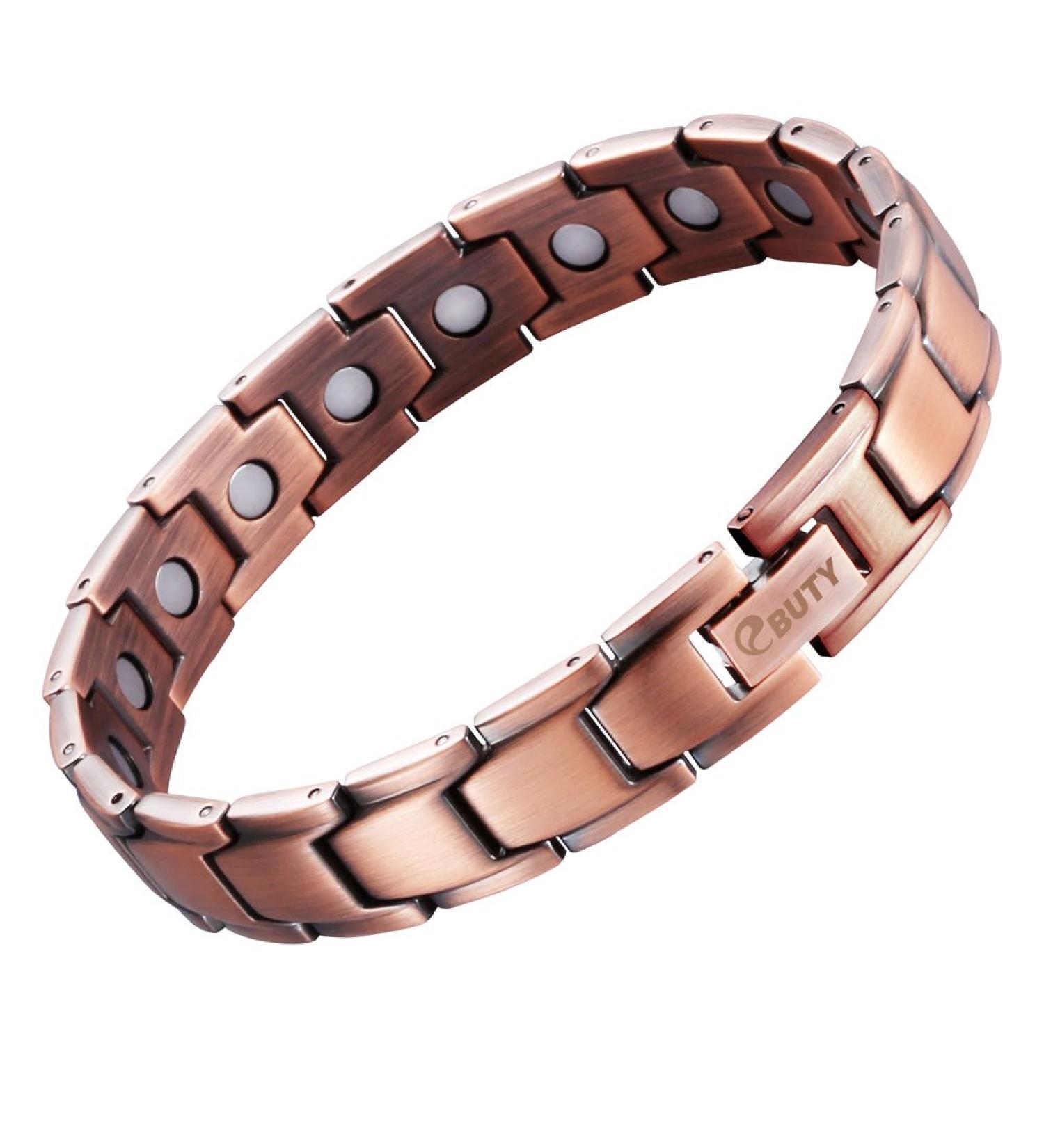 Buy EButy Copper Magnet Therapy Bracelet for Men - Pain Relief for Arthritis & Carpal Tunnel Syndrome - 21cm - Buy Online on GoSupps.com