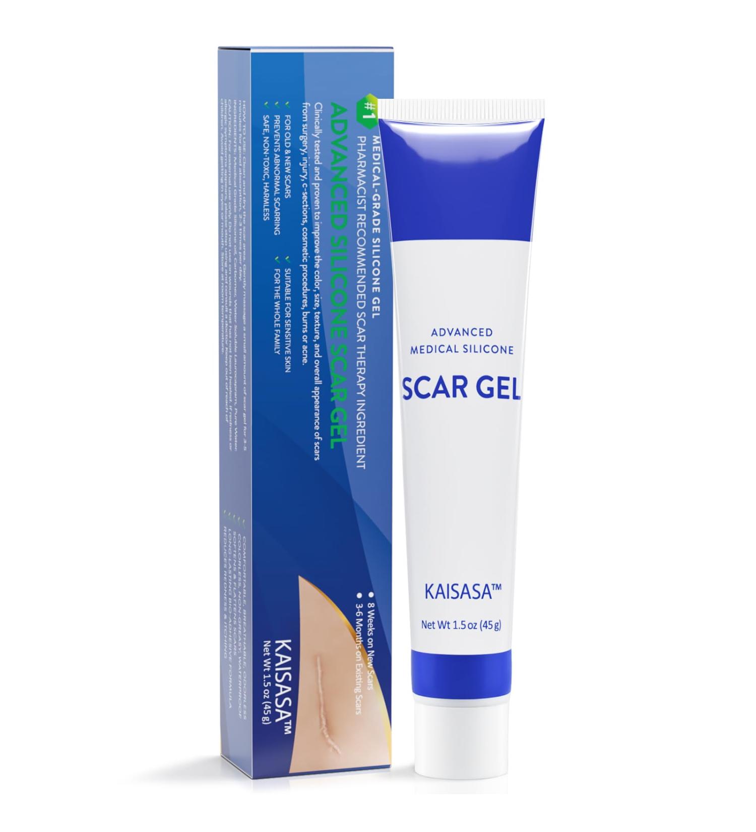 Scar Cream Silicone Gel for Old and New Scars - Advanced Formula for Keloids, Surgery, Acne - 1.5 OZ - Visible Results - All Skin Types - Buy Online on GoSupps.com