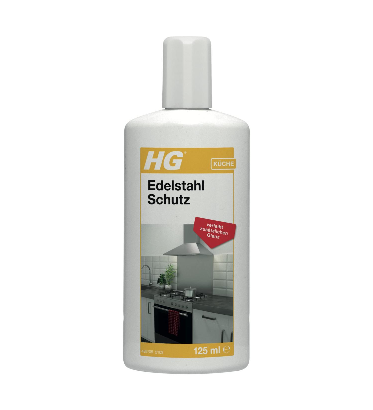 HG Stainless Steel Protection - Effective Shine & Polishing Agents for Chrome Aluminum & Metal Surfaces - 125 ml - Strip-Free Shine & Long-Lasting Protection - Buy Online on GoSupps.com