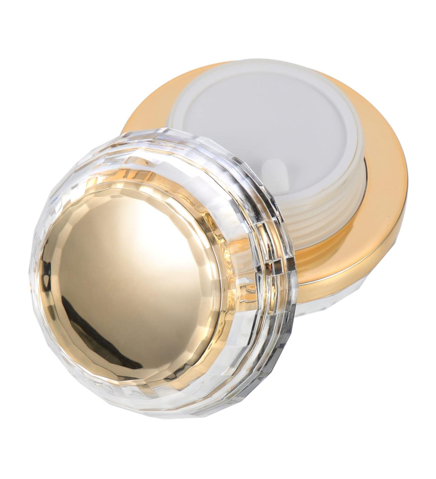 Healeved Cream Bottle Lotion Jar Terrarium Glass Container with Lid Empty Cosmetic Sample Holder Mini Cosmetic Container Cosmetics Bottle Multipurpose Travel Bottled Pp Inner 7.1X6X6CM Golden - Buy Online on GoSupps.com